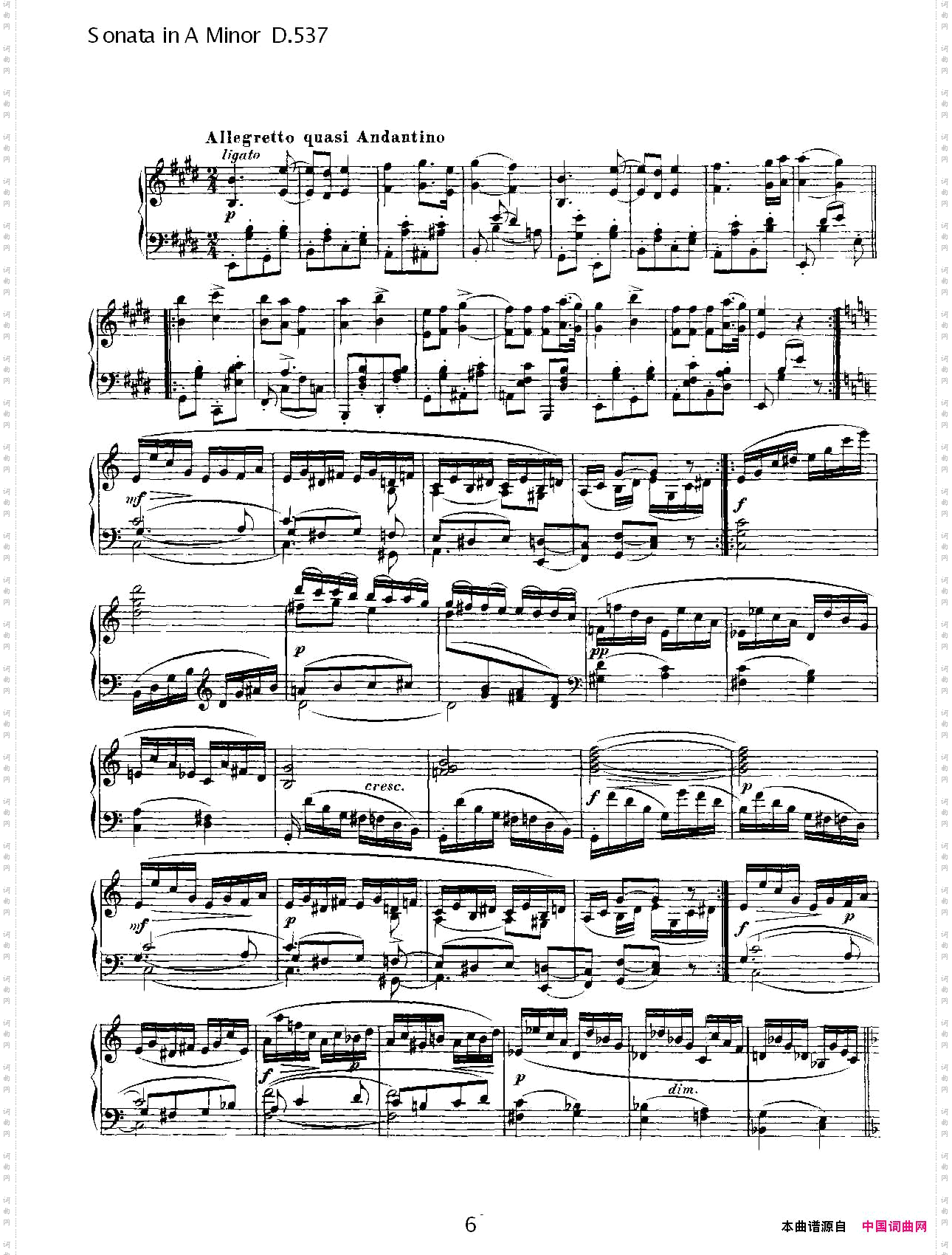 SonatainAMinorD.537A小调奏鸣曲D.537