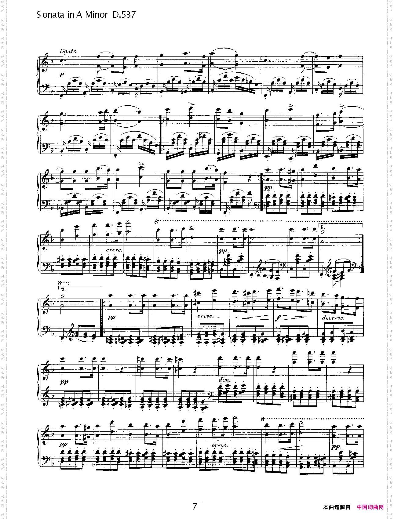 SonatainAMinorD.537A小调奏鸣曲D.537