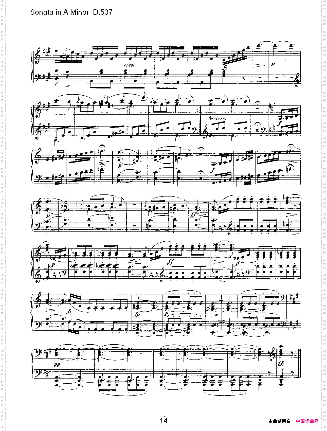 SonatainAMinorD.537A小调奏鸣曲D.537