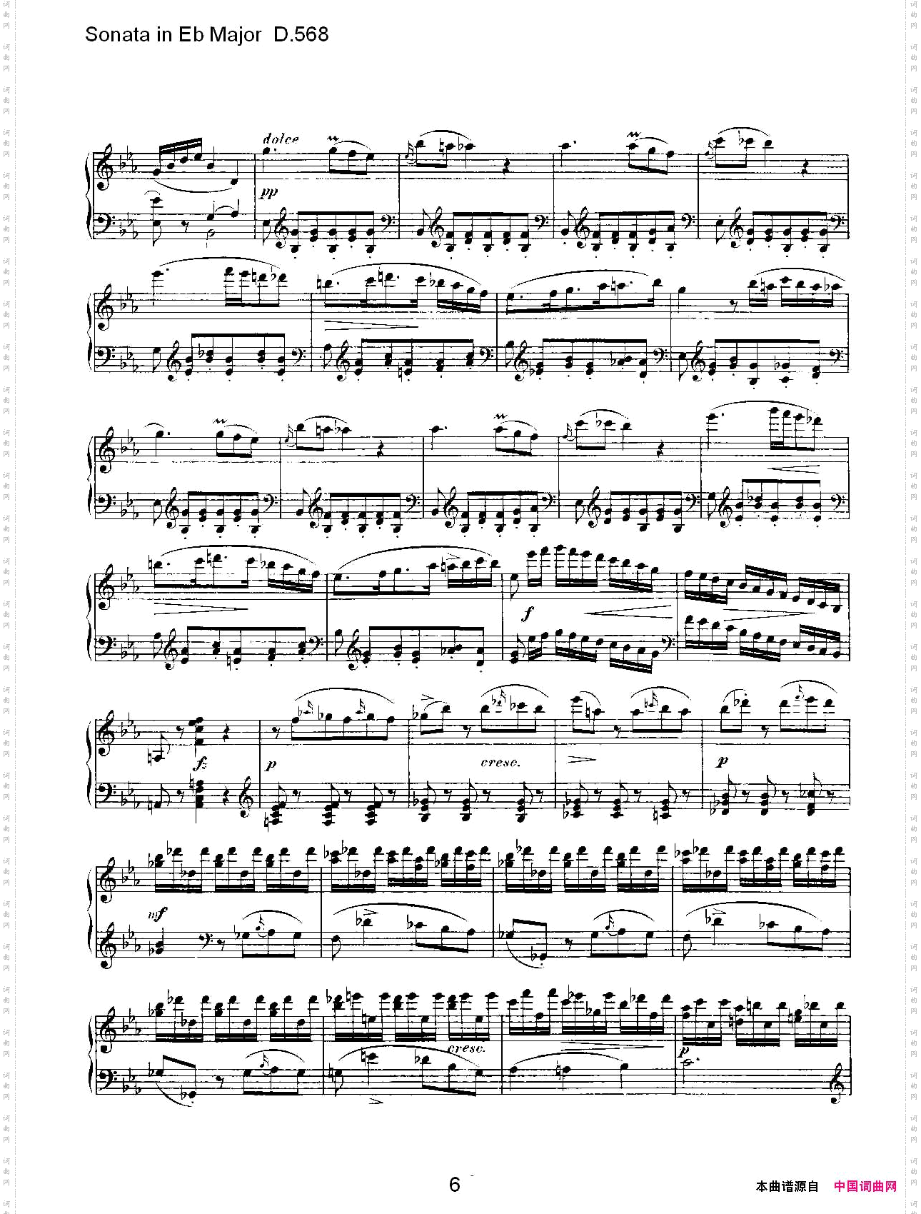 SonatainEbMajorD.568Eb大调奏鸣曲D.568