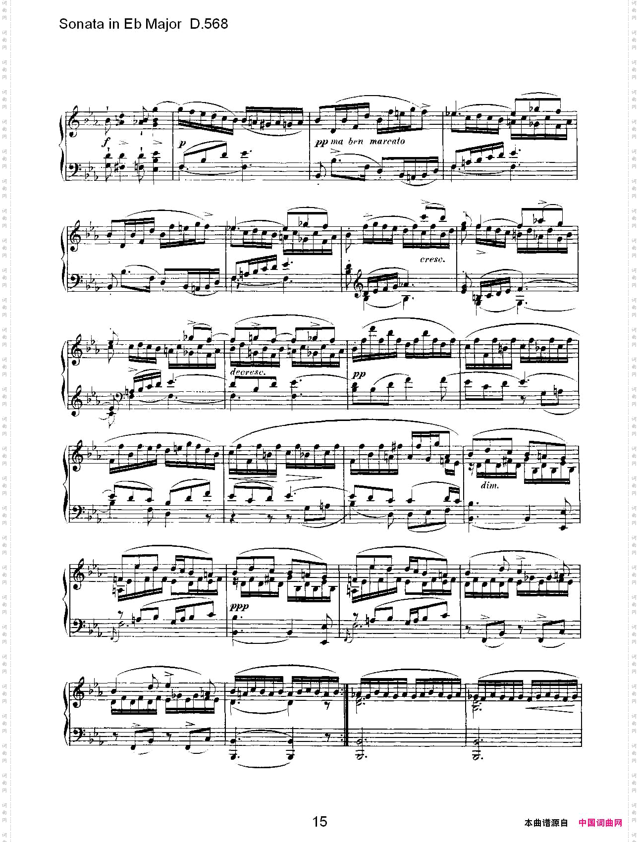 SonatainEbMajorD.568Eb大调奏鸣曲D.568