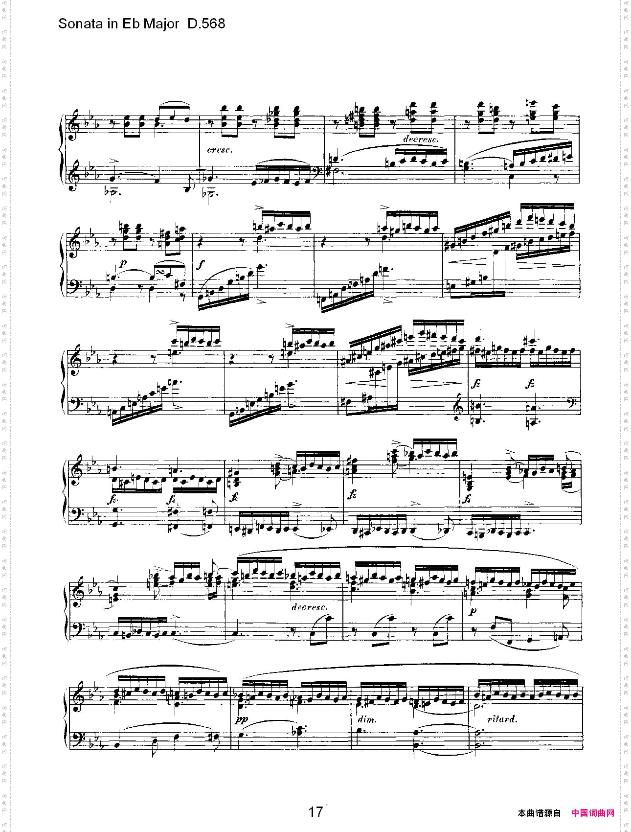 SonatainEbMajorD.568Eb大调奏鸣曲D.568