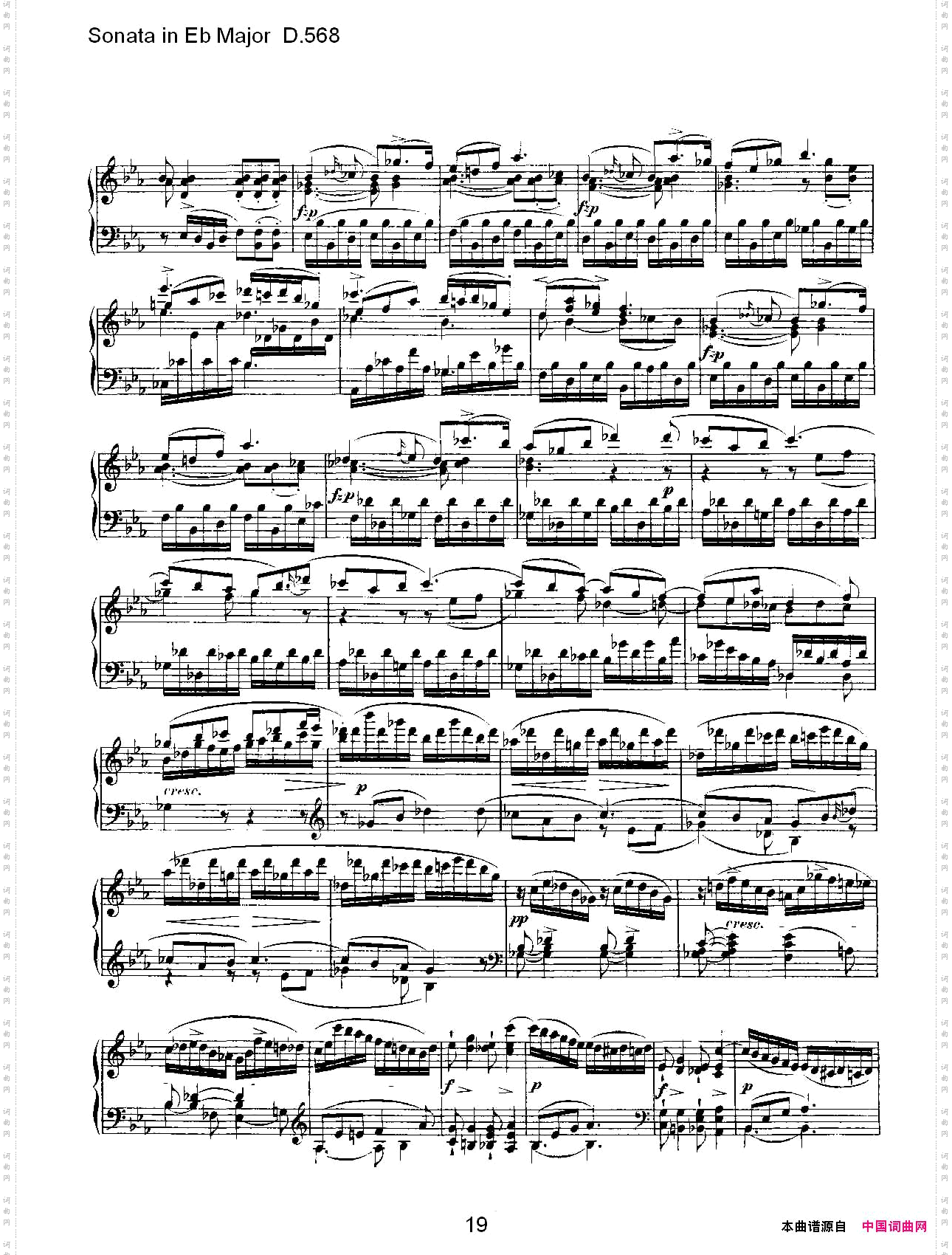 SonatainEbMajorD.568Eb大调奏鸣曲D.568