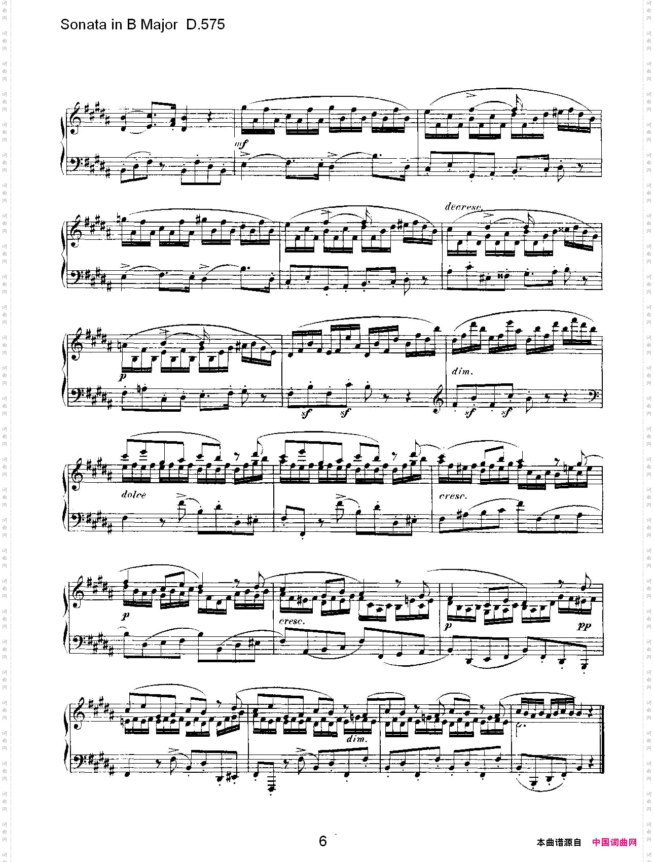 SonatainBMajorD.575B大调奏鸣曲D.575