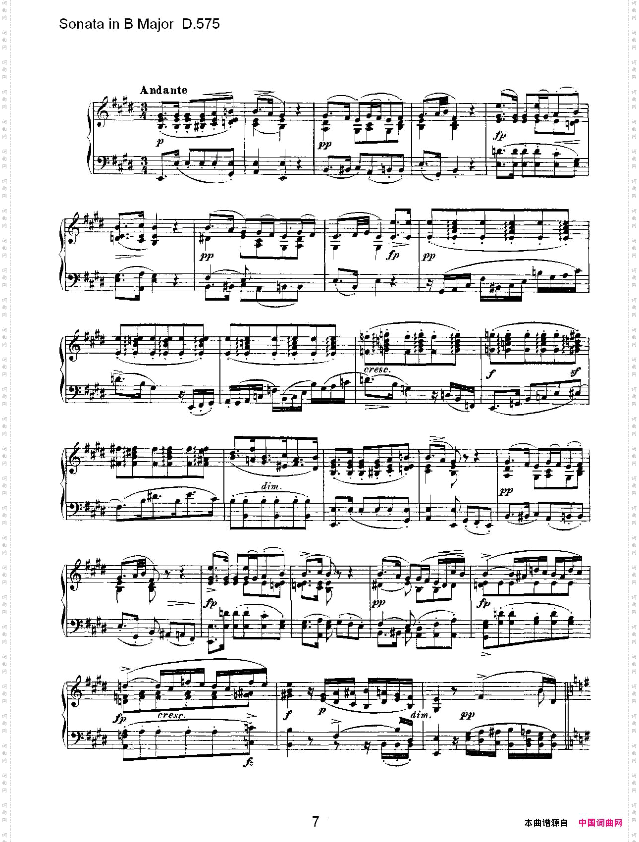 SonatainBMajorD.575B大调奏鸣曲D.575