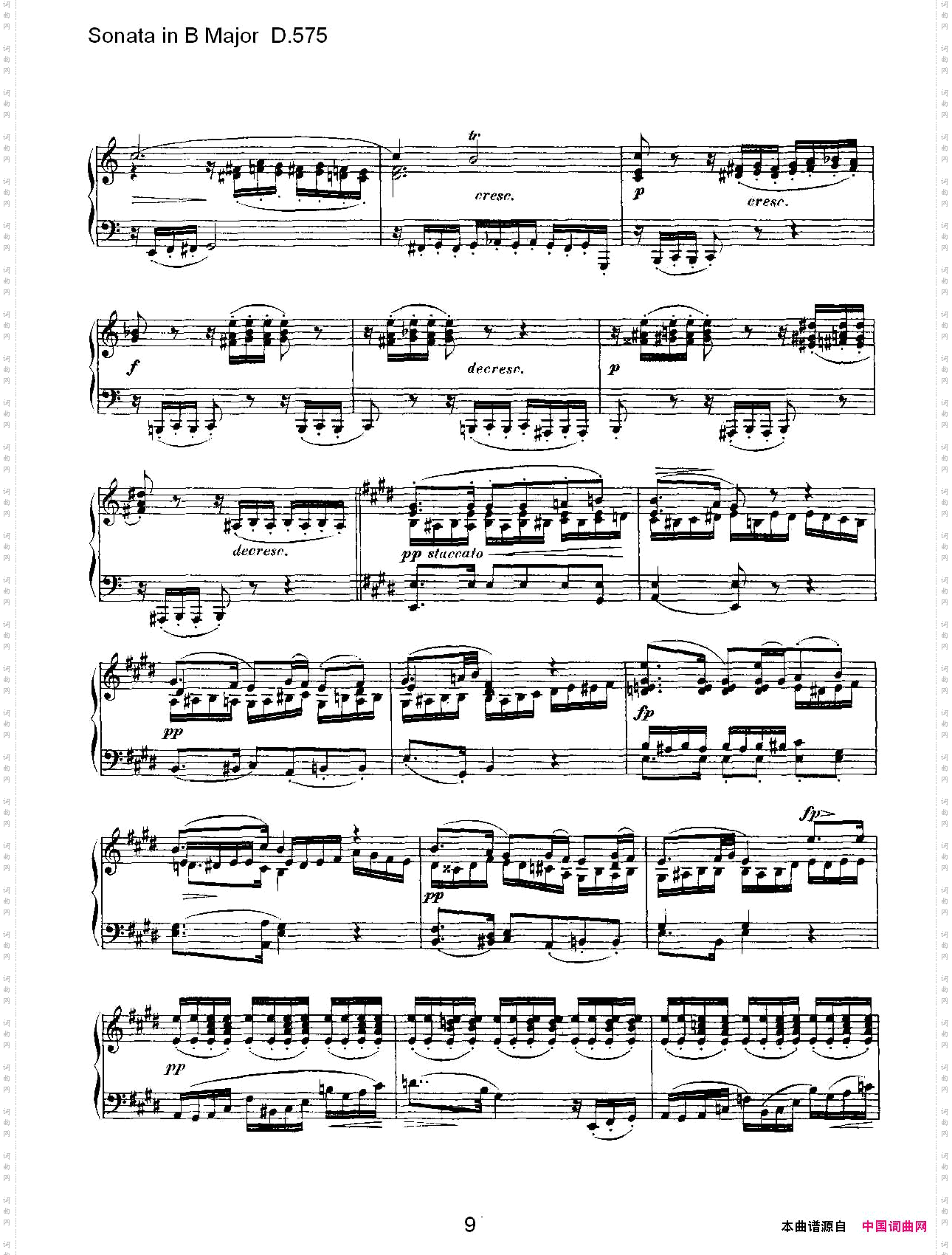 SonatainBMajorD.575B大调奏鸣曲D.575