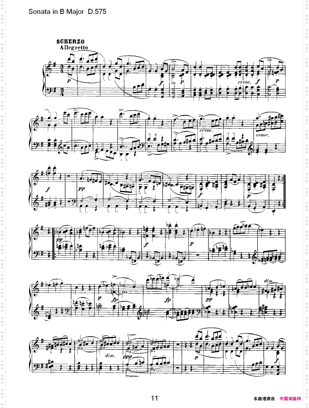 SonatainBMajorD.575B大调奏鸣曲D.575