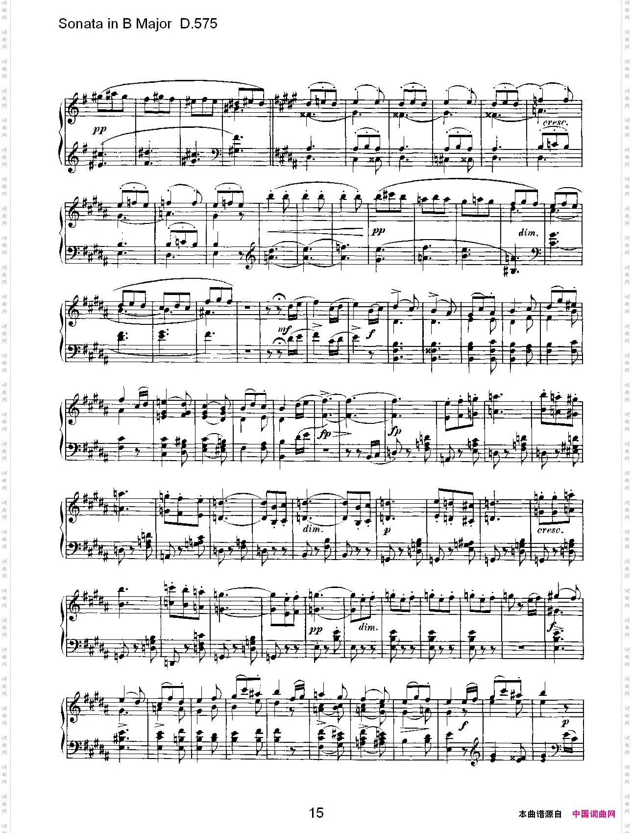 SonatainBMajorD.575B大调奏鸣曲D.575