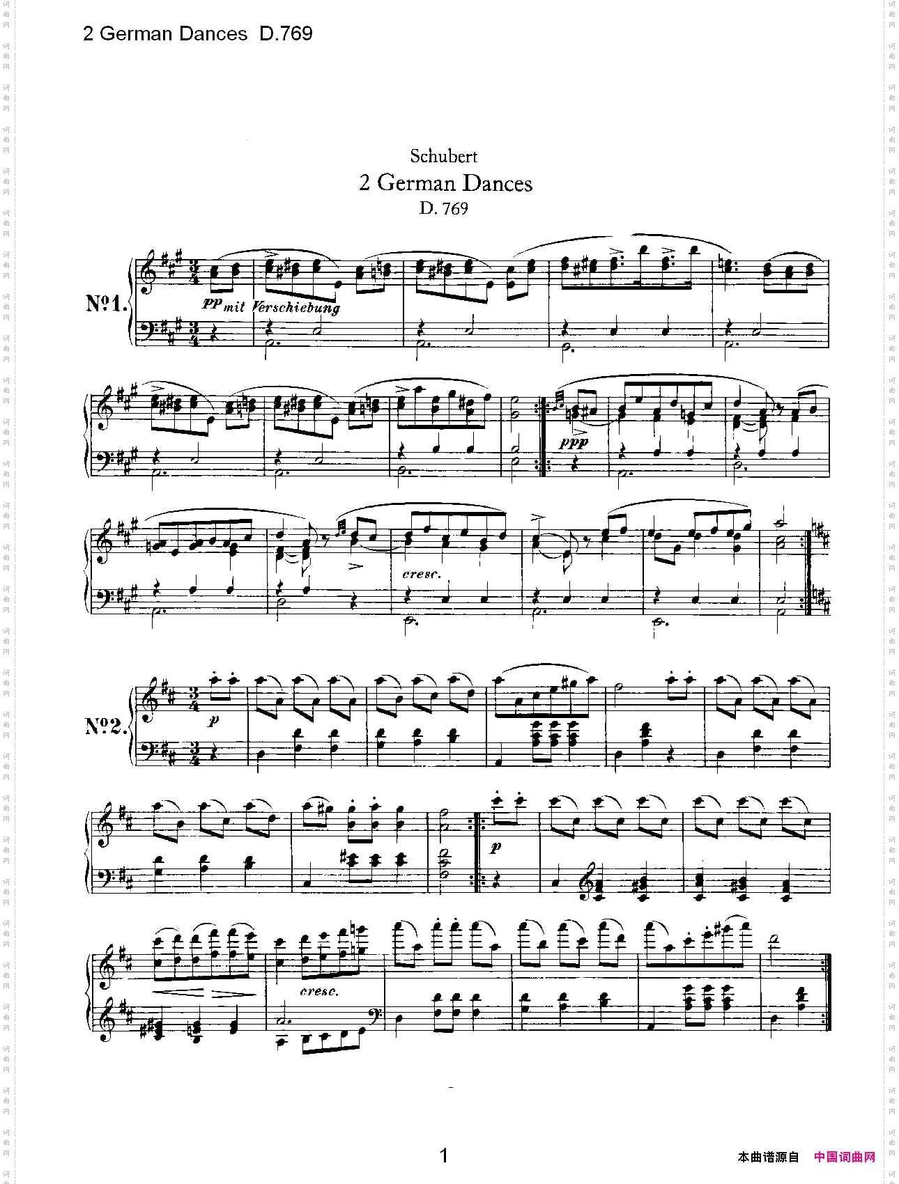 2GermanDancesD.7692德国舞曲D.769