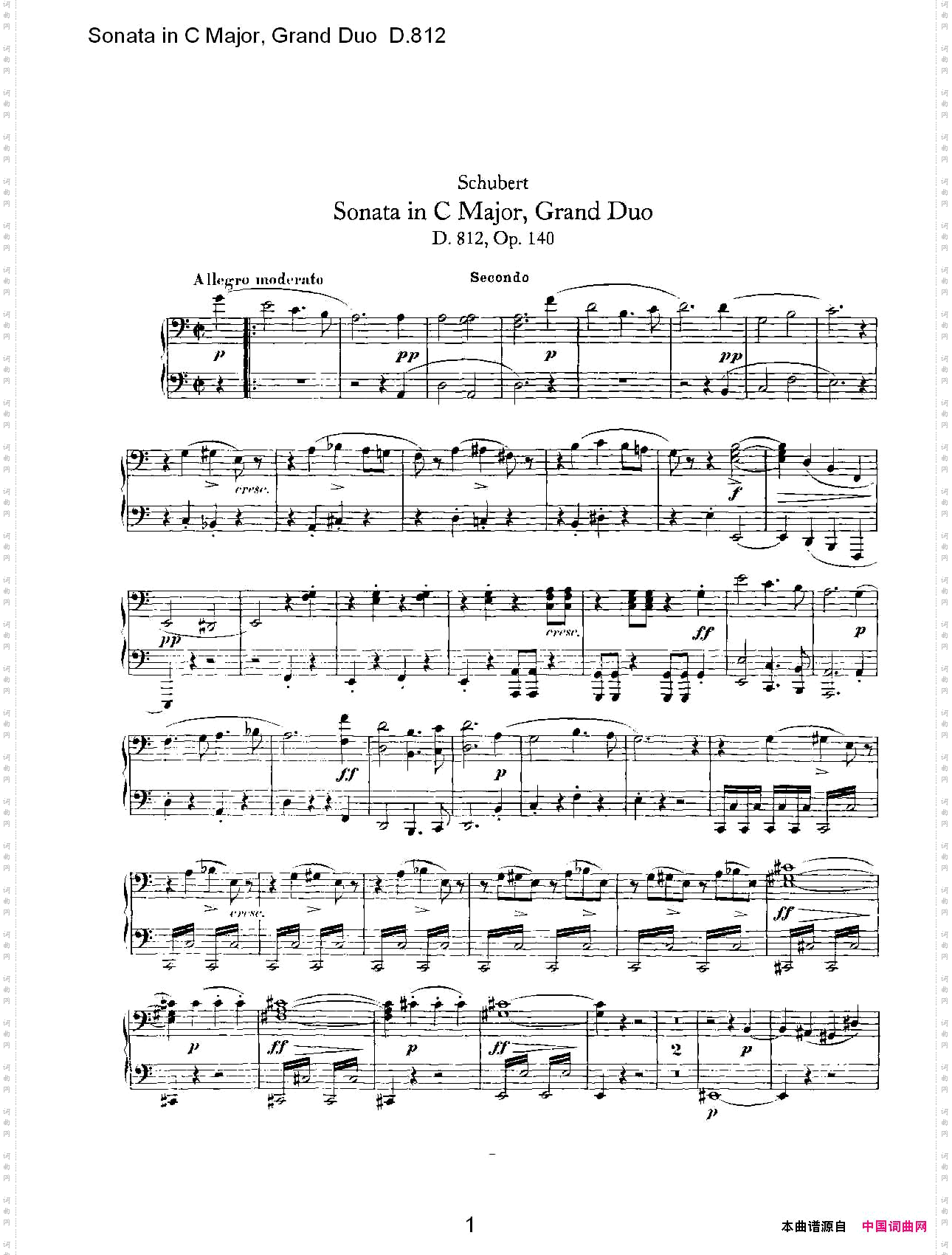 SonatainCMajor,GrandDuoD.812Ｃ大调奏鸣曲，盛大的二重奏D.812一