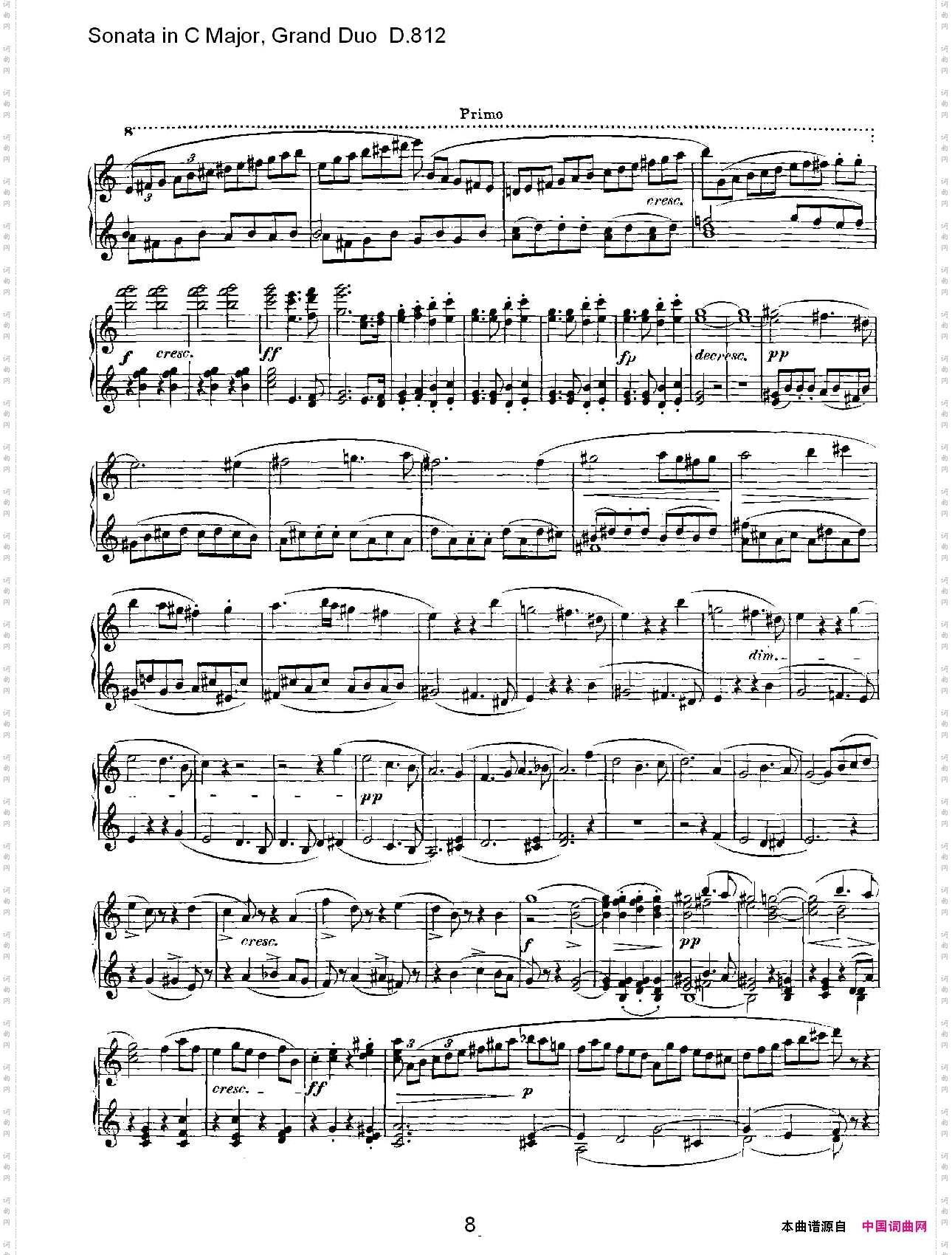 SonatainCMajor,GrandDuoD.812Ｃ大调奏鸣曲，盛大的二重奏D.812一