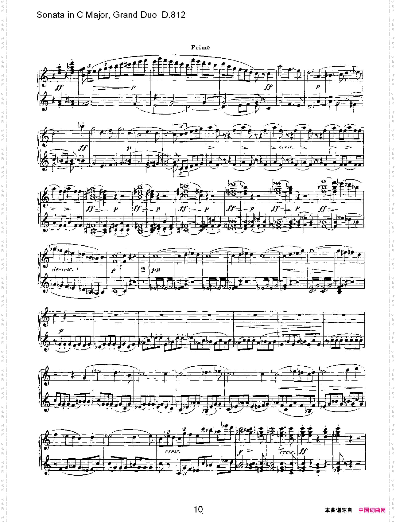 SonatainCMajor,GrandDuoD.812Ｃ大调奏鸣曲，盛大的二重奏D.812一