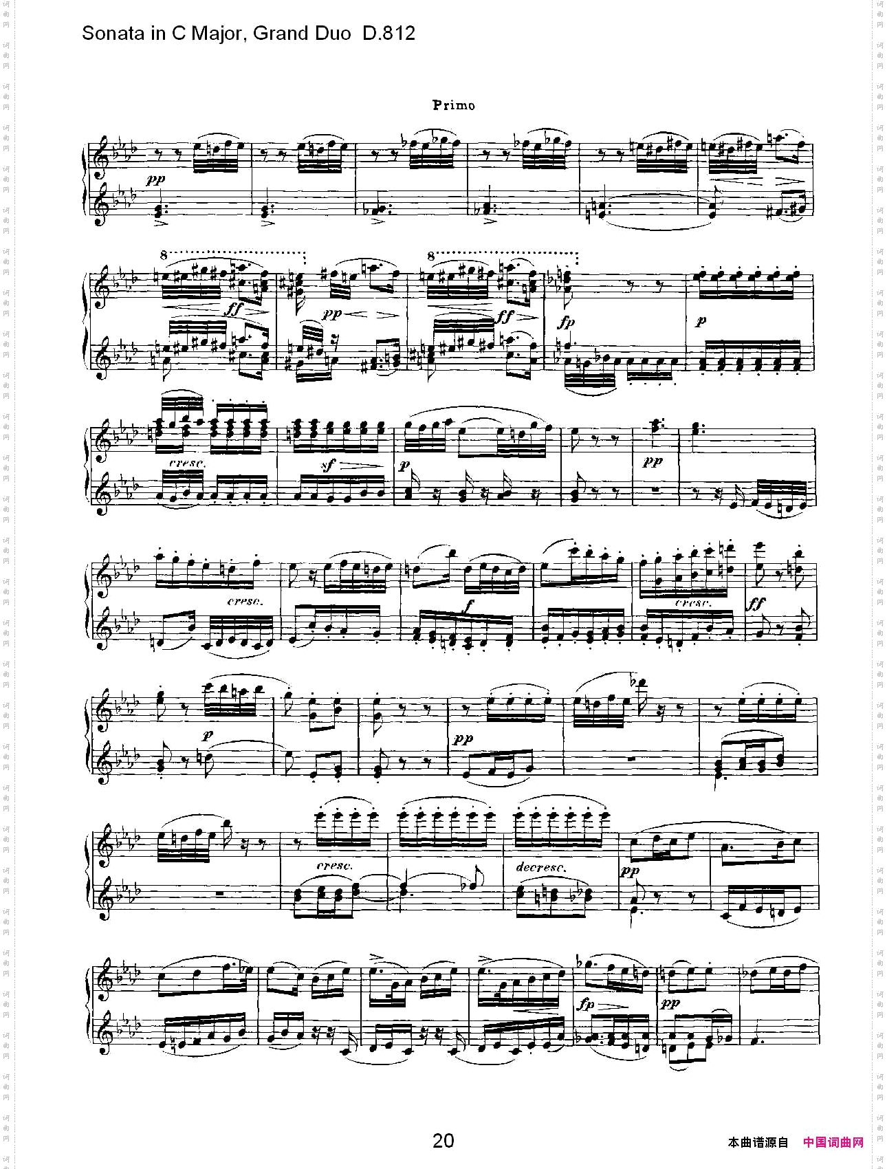 SonatainCMajor,GrandDuoD.812Ｃ大调奏鸣曲，盛大的二重奏D.812一