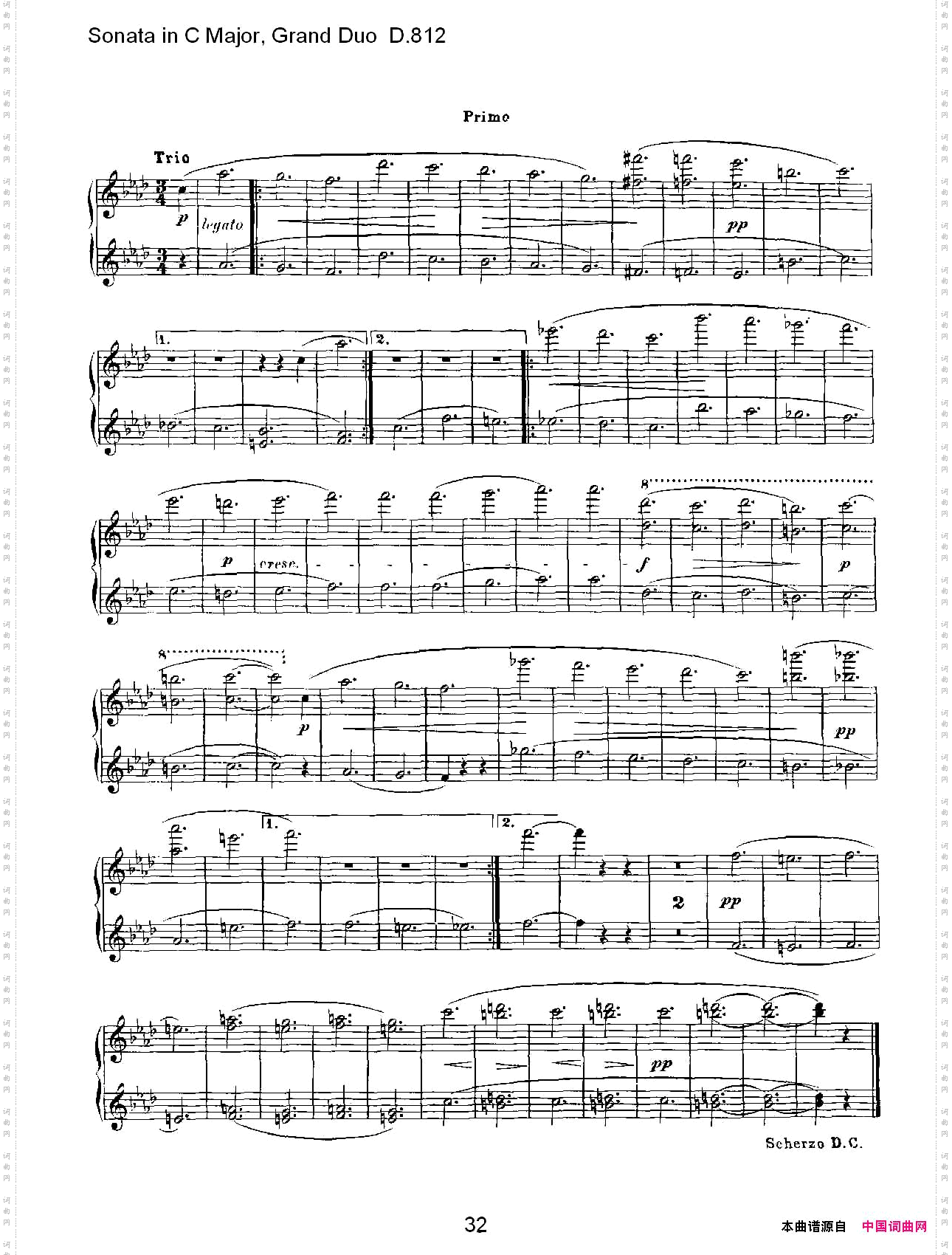 SonatainCMajor,GrandDuoD.812Ｃ大调奏鸣曲，盛大的二重奏D.812二