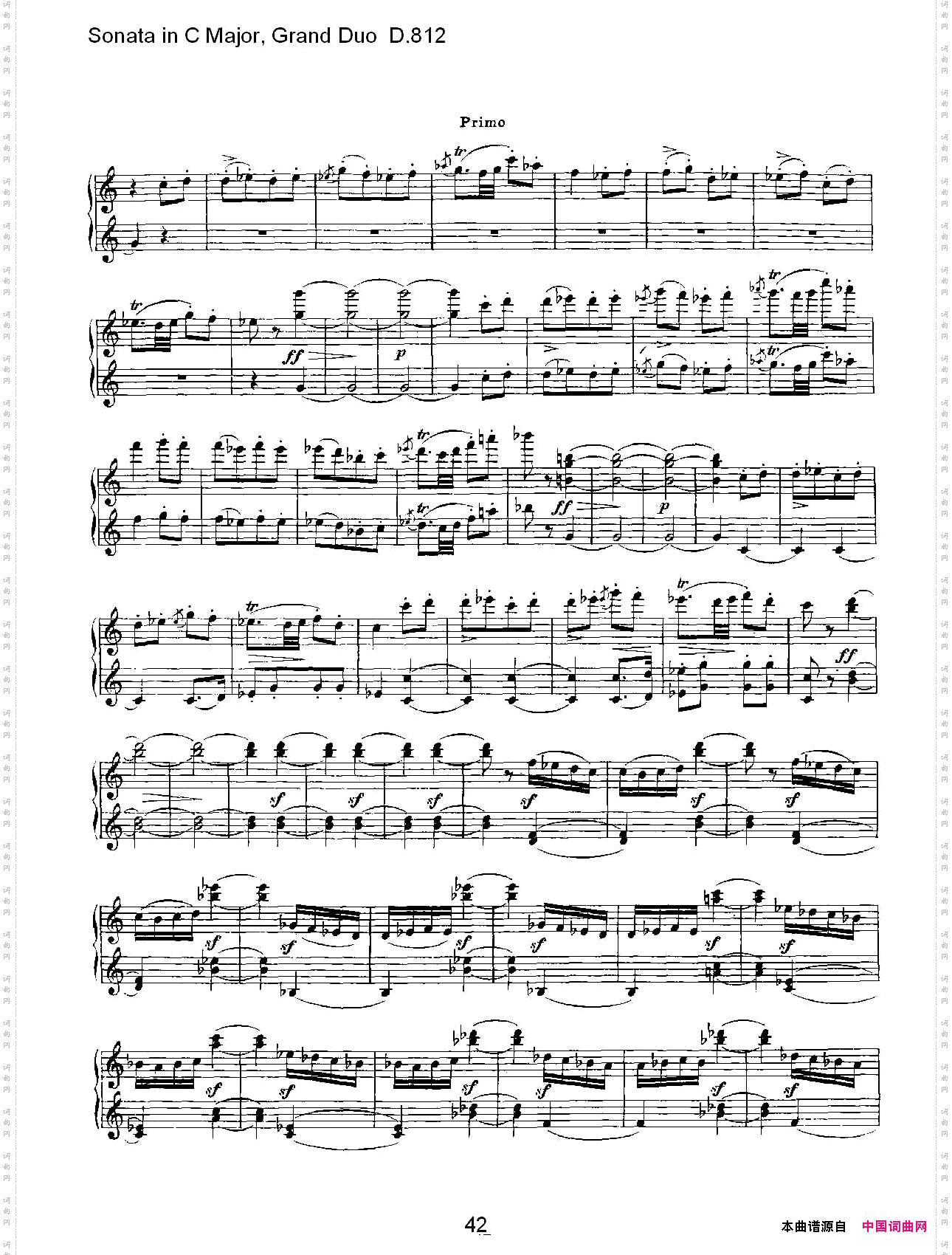 SonatainCMajor,GrandDuoD.812Ｃ大调奏鸣曲，盛大的二重奏D.812二