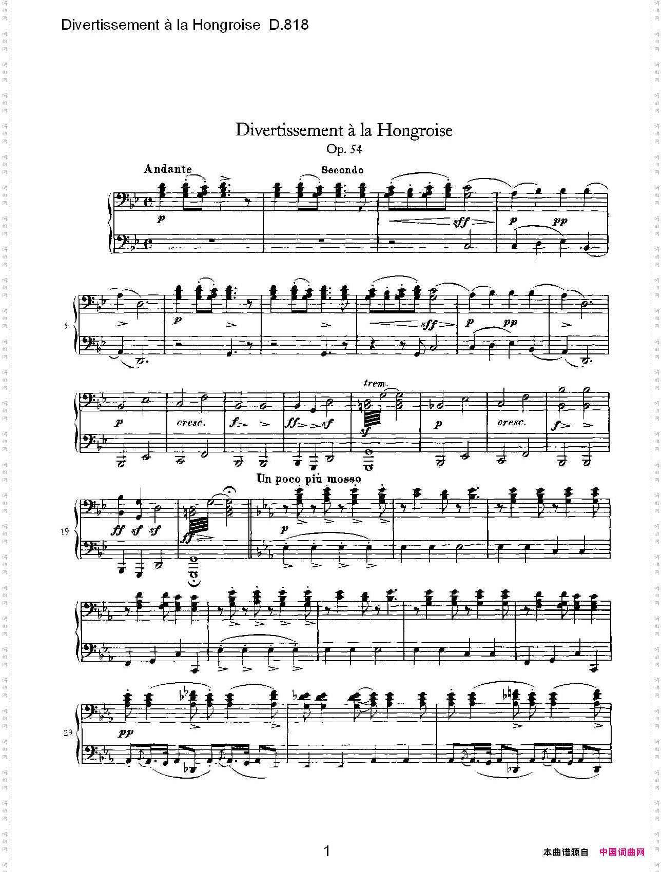 DivertissementàlaHongroiseD.818