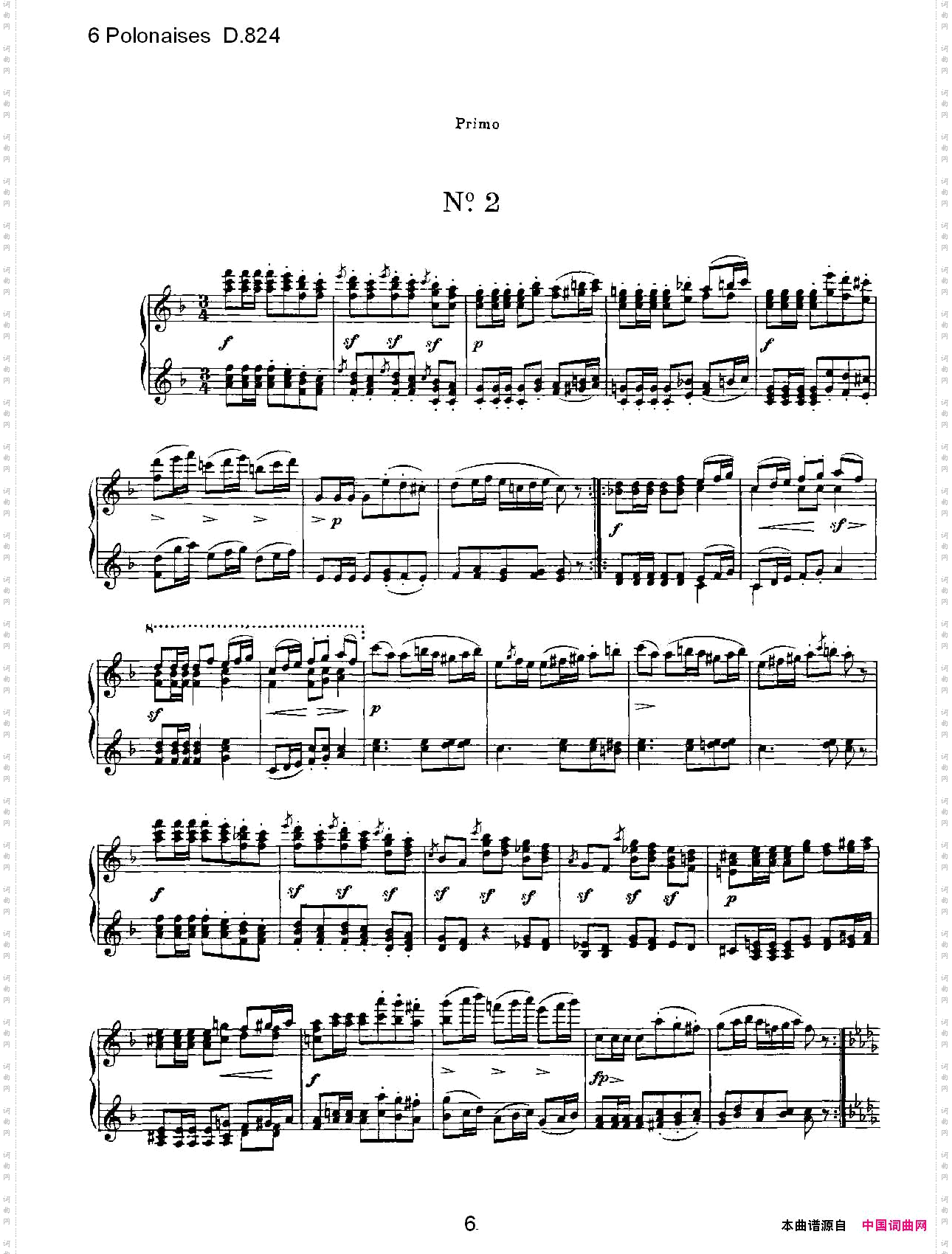 6PolonaisesD.8246波罗乃兹舞曲D.824