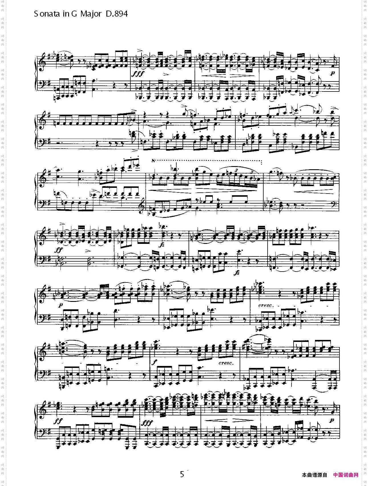 SonatainGMajorD.894G大调奏鸣曲D.894