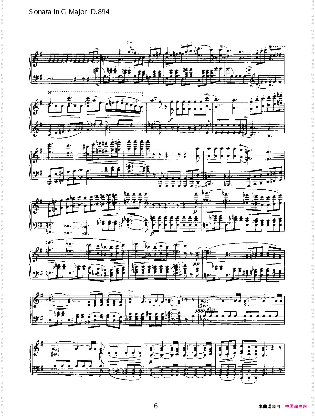 SonatainGMajorD.894G大调奏鸣曲D.894