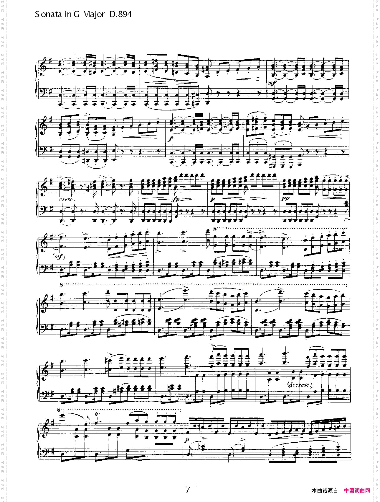 SonatainGMajorD.894G大调奏鸣曲D.894