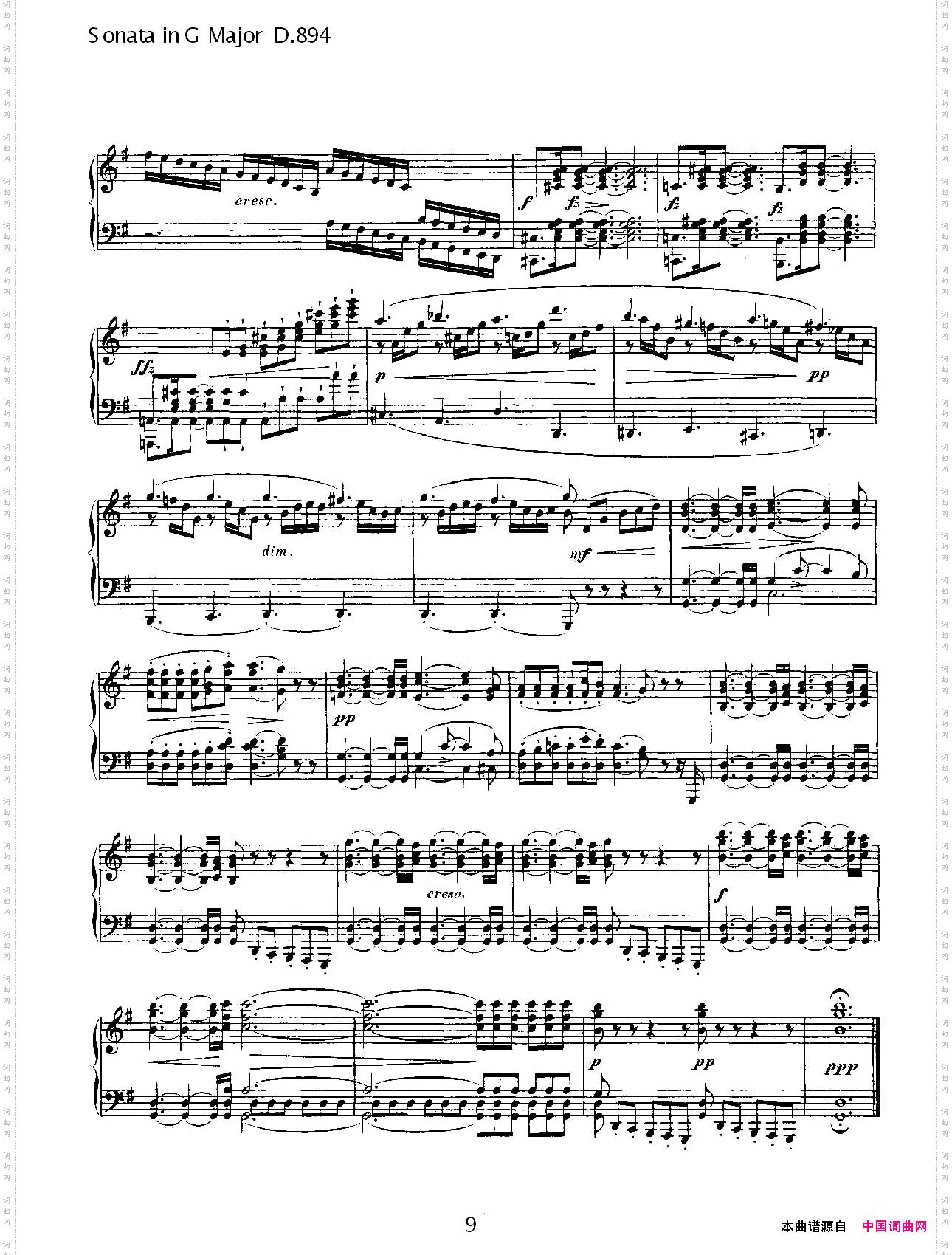 SonatainGMajorD.894G大调奏鸣曲D.894