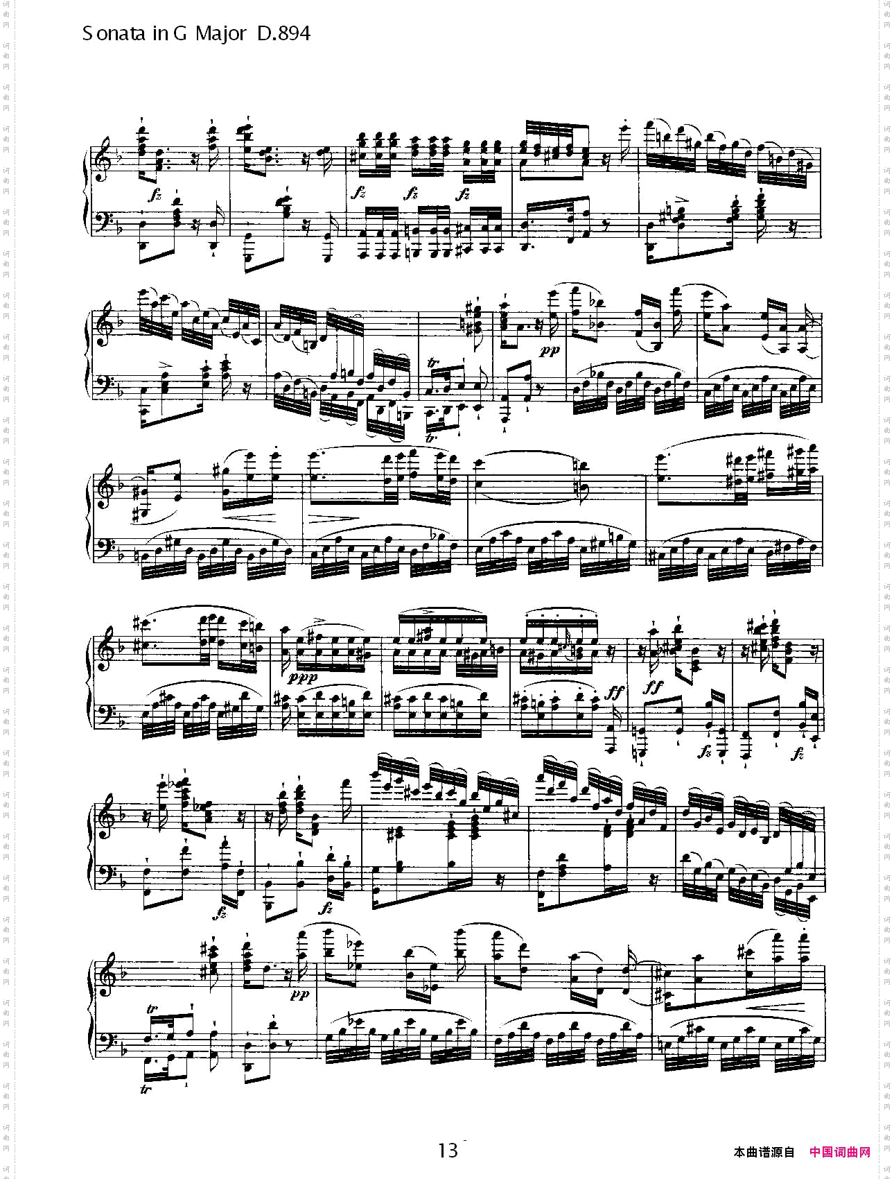 SonatainGMajorD.894G大调奏鸣曲D.894