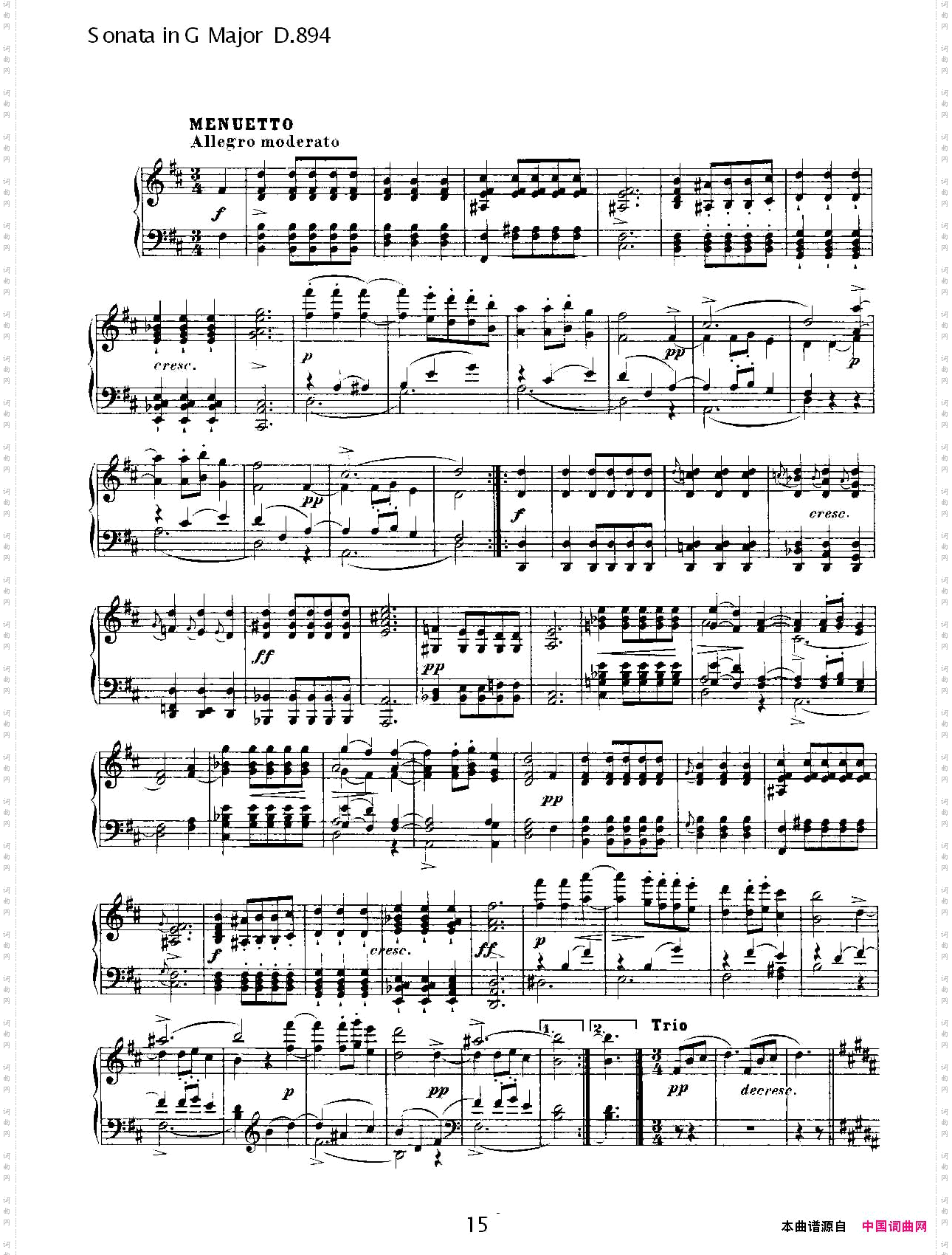 SonatainGMajorD.894G大调奏鸣曲D.894