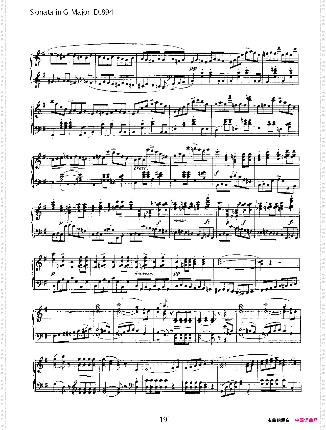 SonatainGMajorD.894G大调奏鸣曲D.894