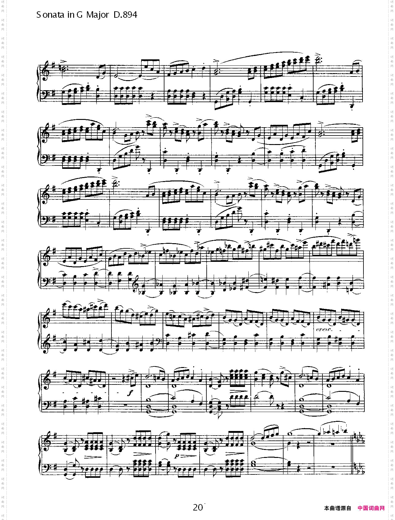 SonatainGMajorD.894G大调奏鸣曲D.894