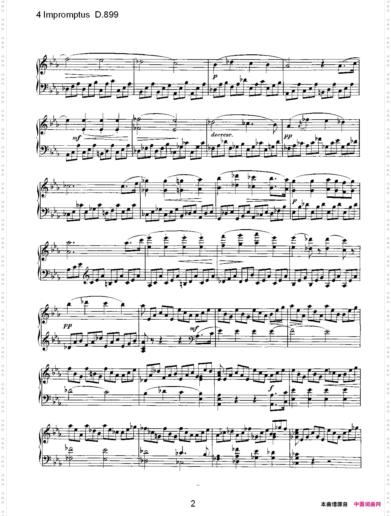 4ImpromptusD.8994人即兴演奏D.899