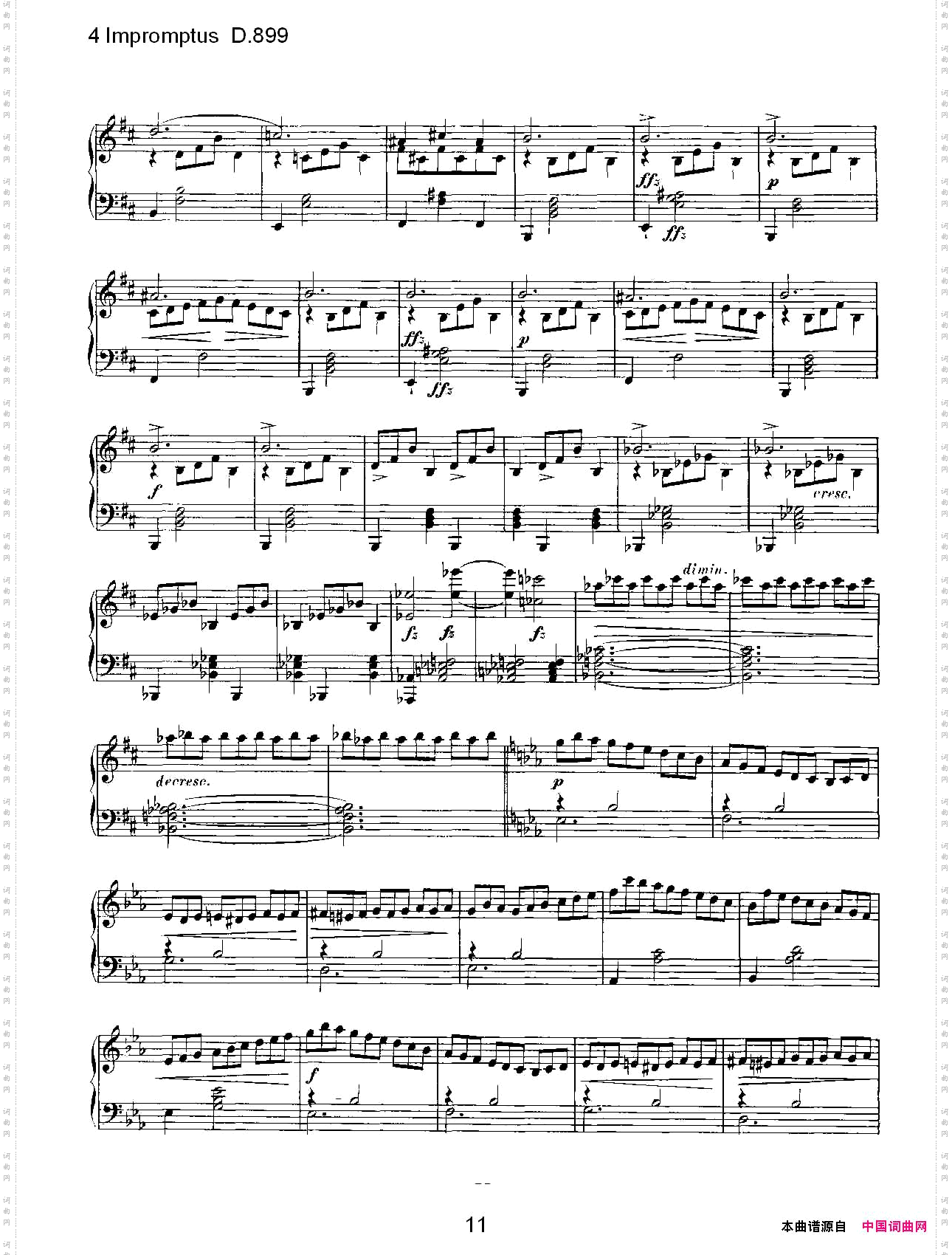4ImpromptusD.8994人即兴演奏D.899