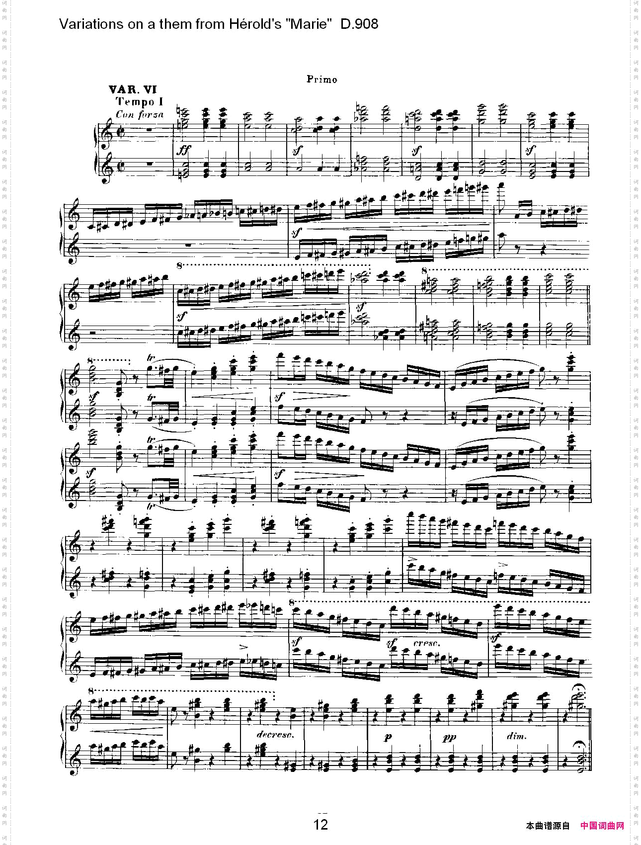 athemfromHérold’s"Marie"变鸣曲D.908