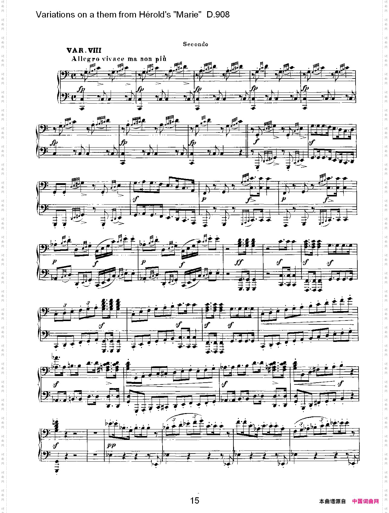 athemfromHérold’s"Marie"变鸣曲D.908