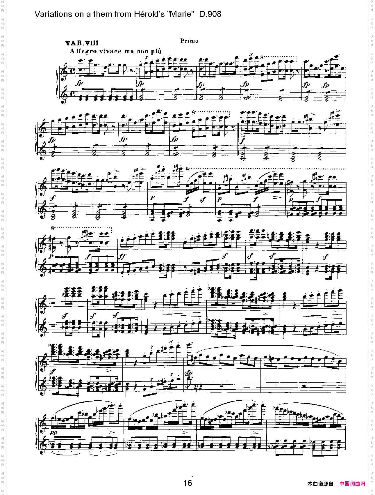athemfromHérold’s"Marie"变鸣曲D.908