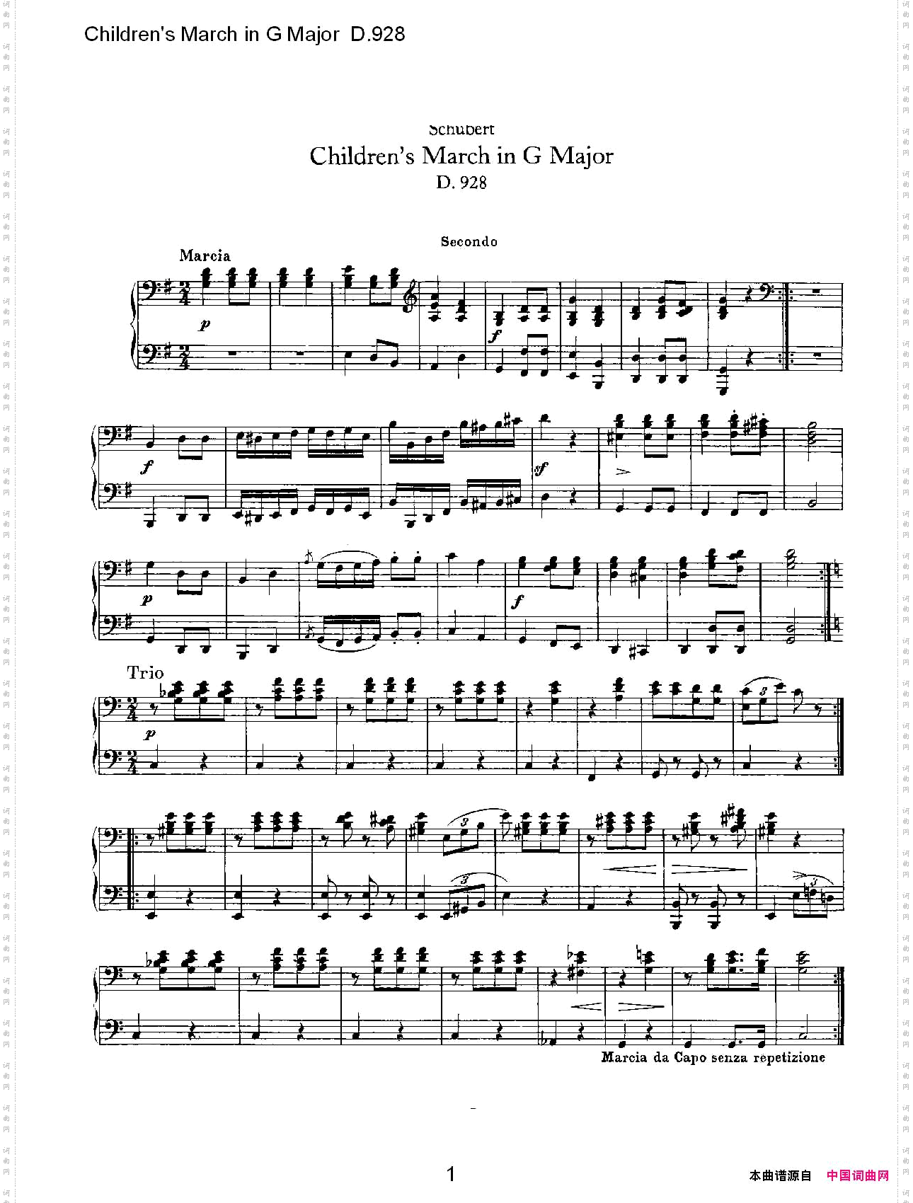 Children’sMarchinGMajorD.928G大调儿童进行曲D.928