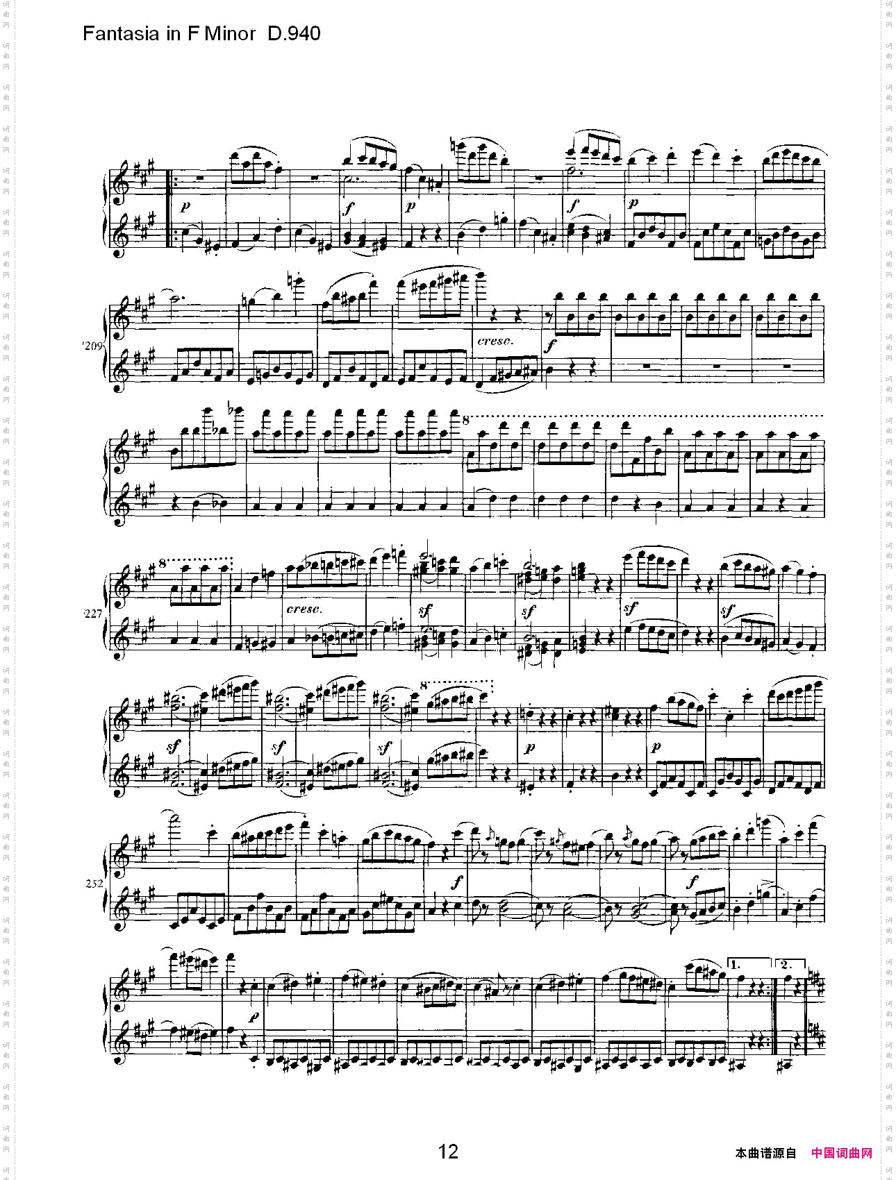 FantasiainFMinorD.940F小调幻想曲D.940