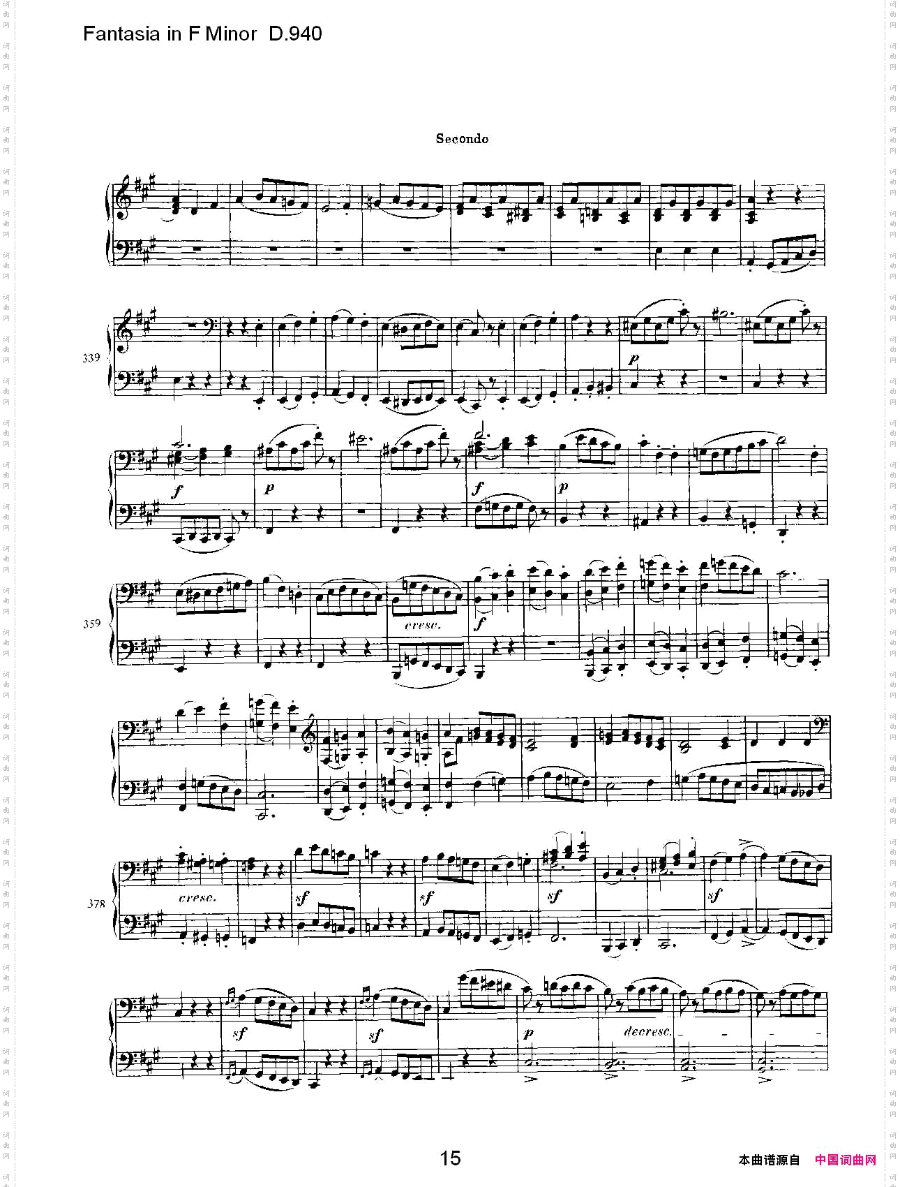FantasiainFMinorD.940F小调幻想曲D.940