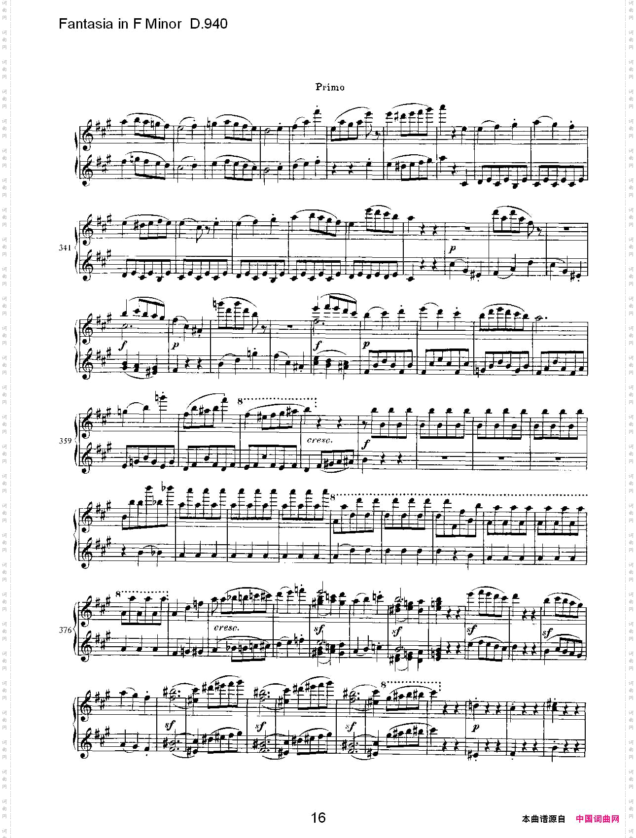 FantasiainFMinorD.940F小调幻想曲D.940