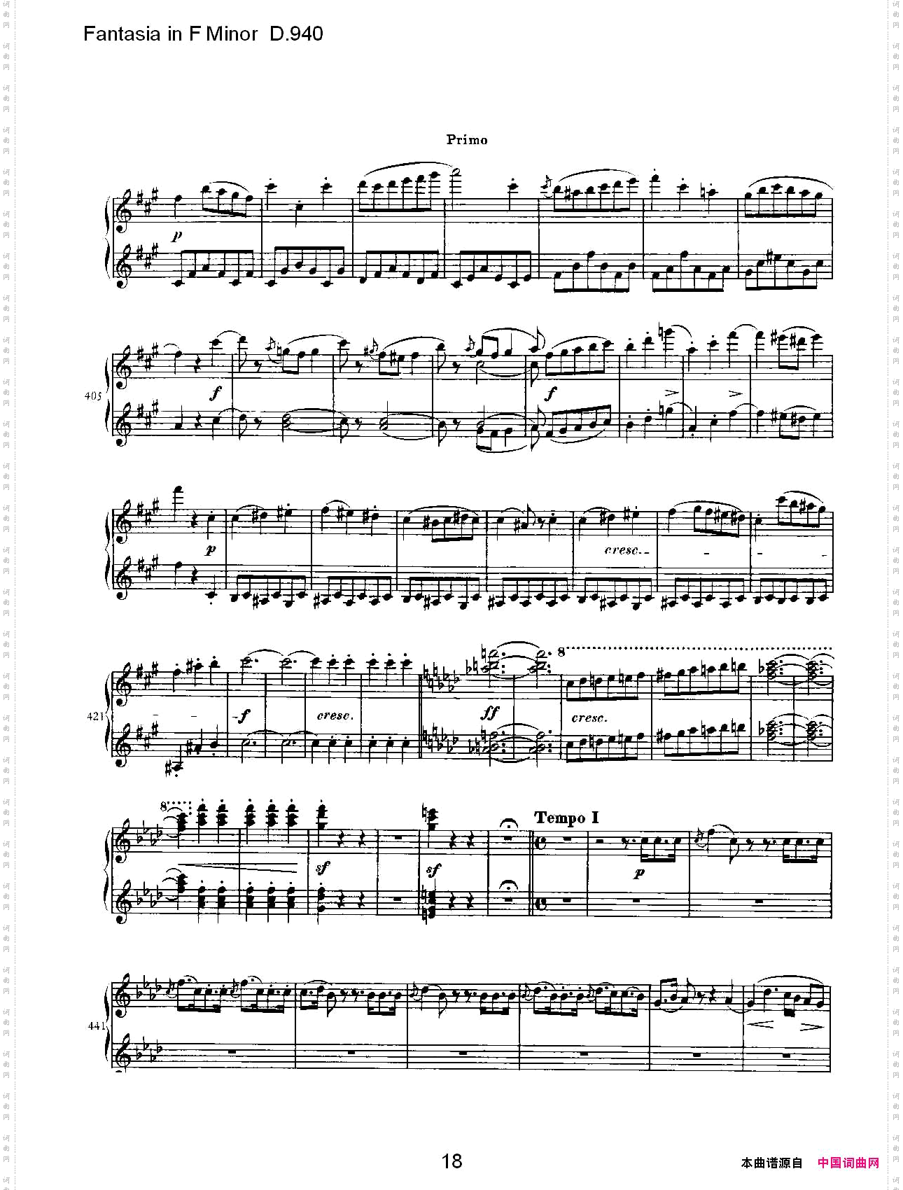 FantasiainFMinorD.940F小调幻想曲D.940