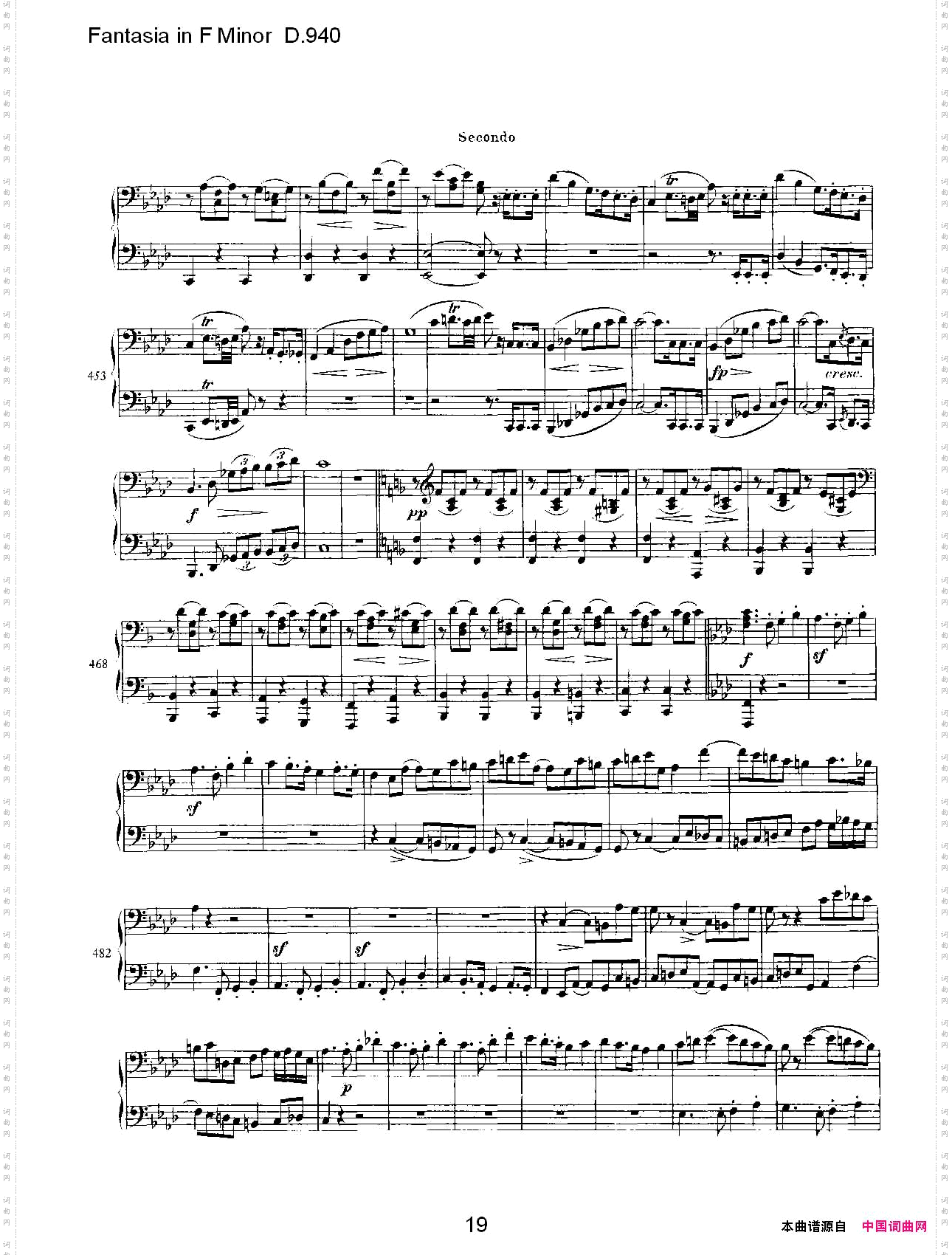 FantasiainFMinorD.940F小调幻想曲D.940