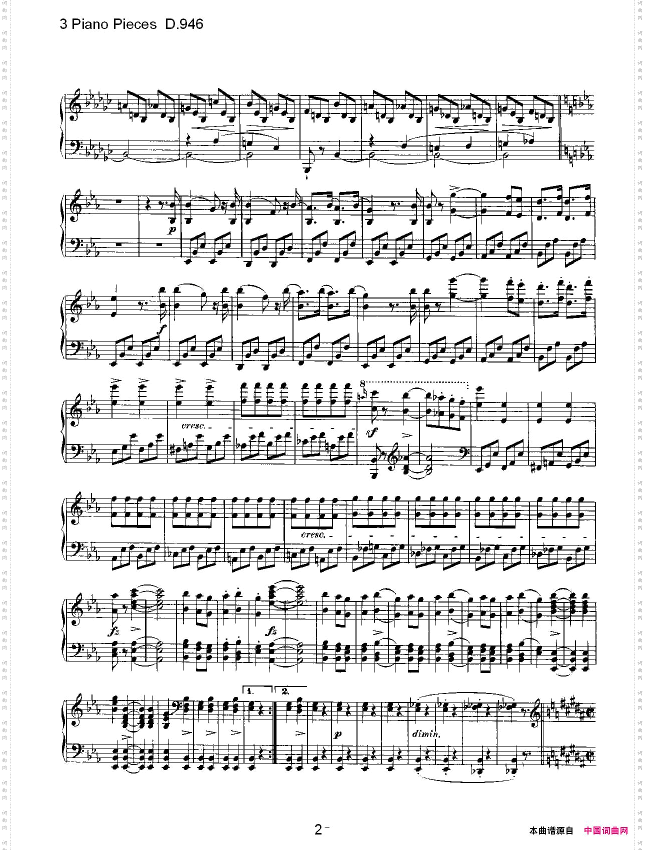 3PianoPiecesD.946钢琴三联奏D.946