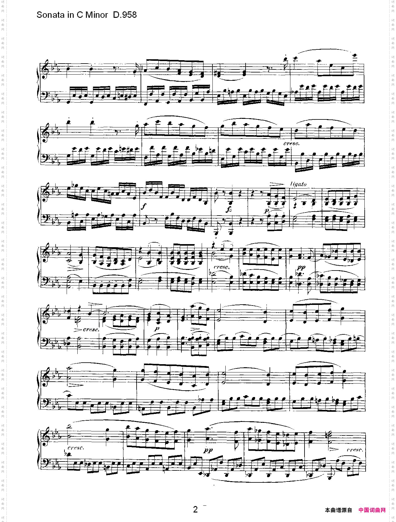 SonatainCMinorD.958C小调奏鸣曲D.958