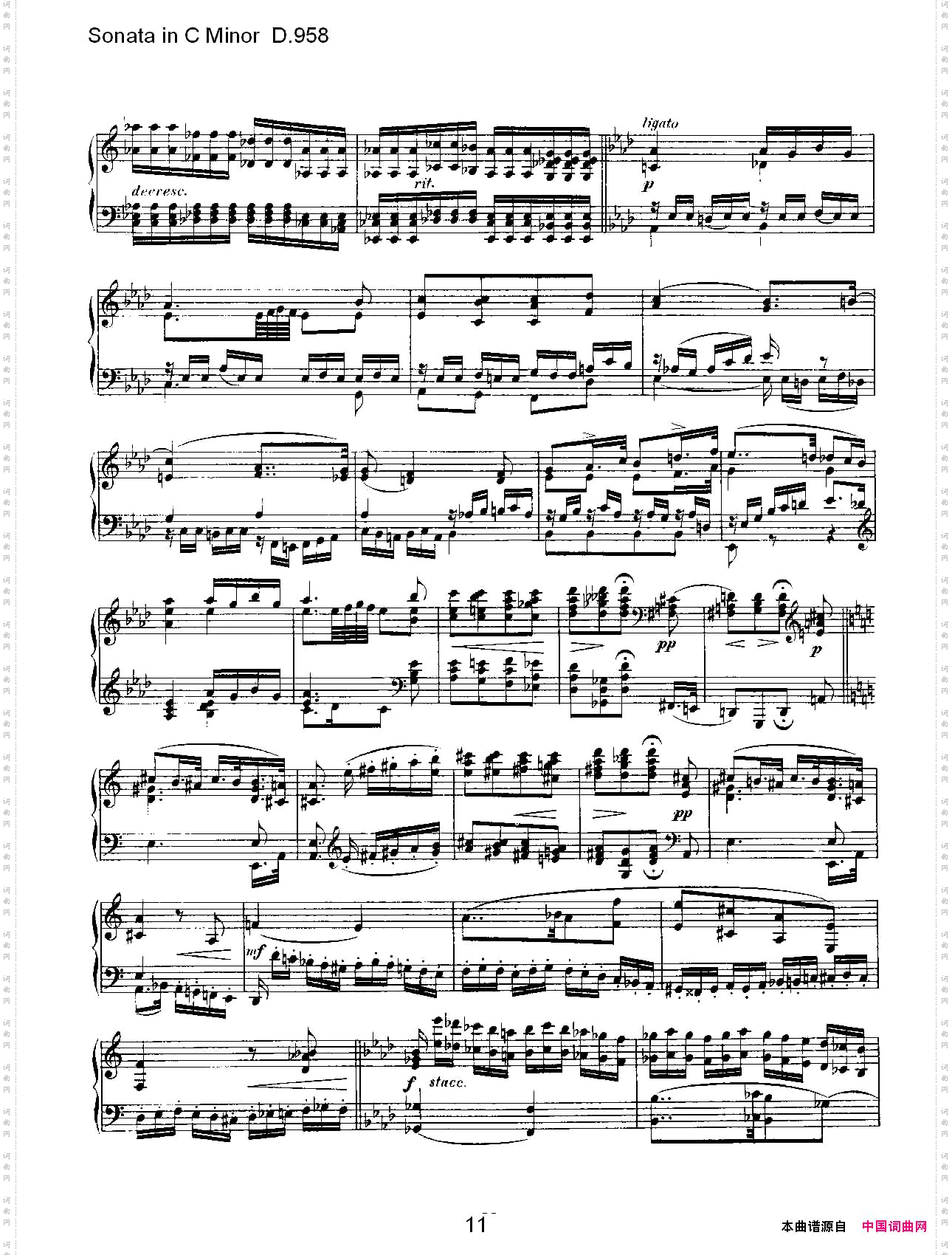 SonatainCMinorD.958C小调奏鸣曲D.958