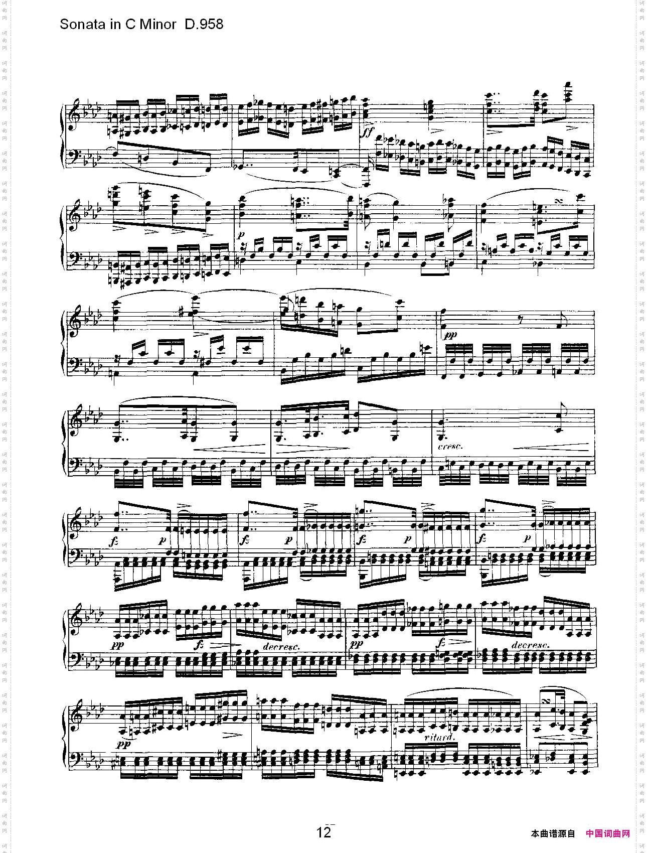 SonatainCMinorD.958C小调奏鸣曲D.958
