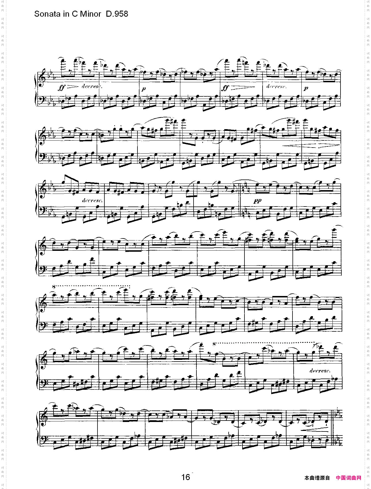 SonatainCMinorD.958C小调奏鸣曲D.958