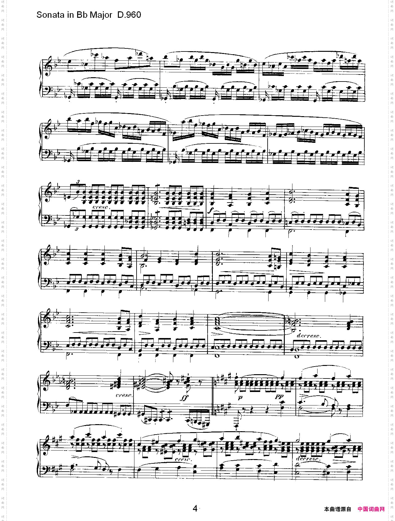 SonatainBbMajorD.960Bb大调奏鸣曲D.960