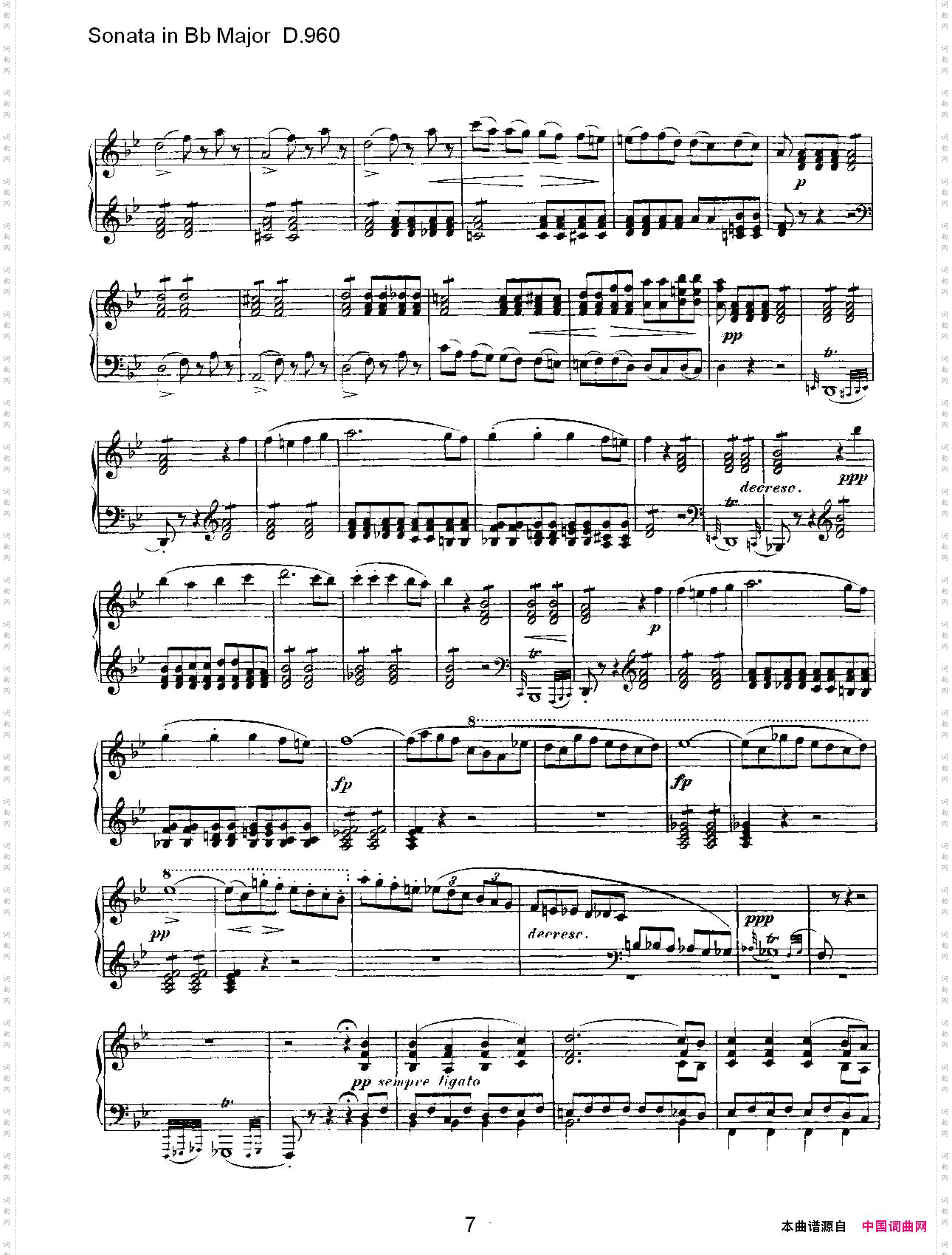 SonatainBbMajorD.960Bb大调奏鸣曲D.960