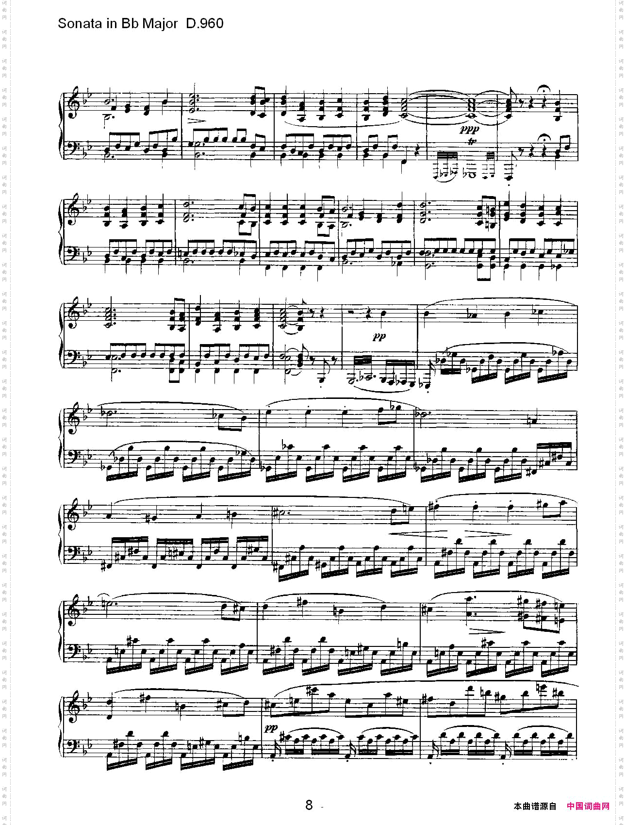 SonatainBbMajorD.960Bb大调奏鸣曲D.960