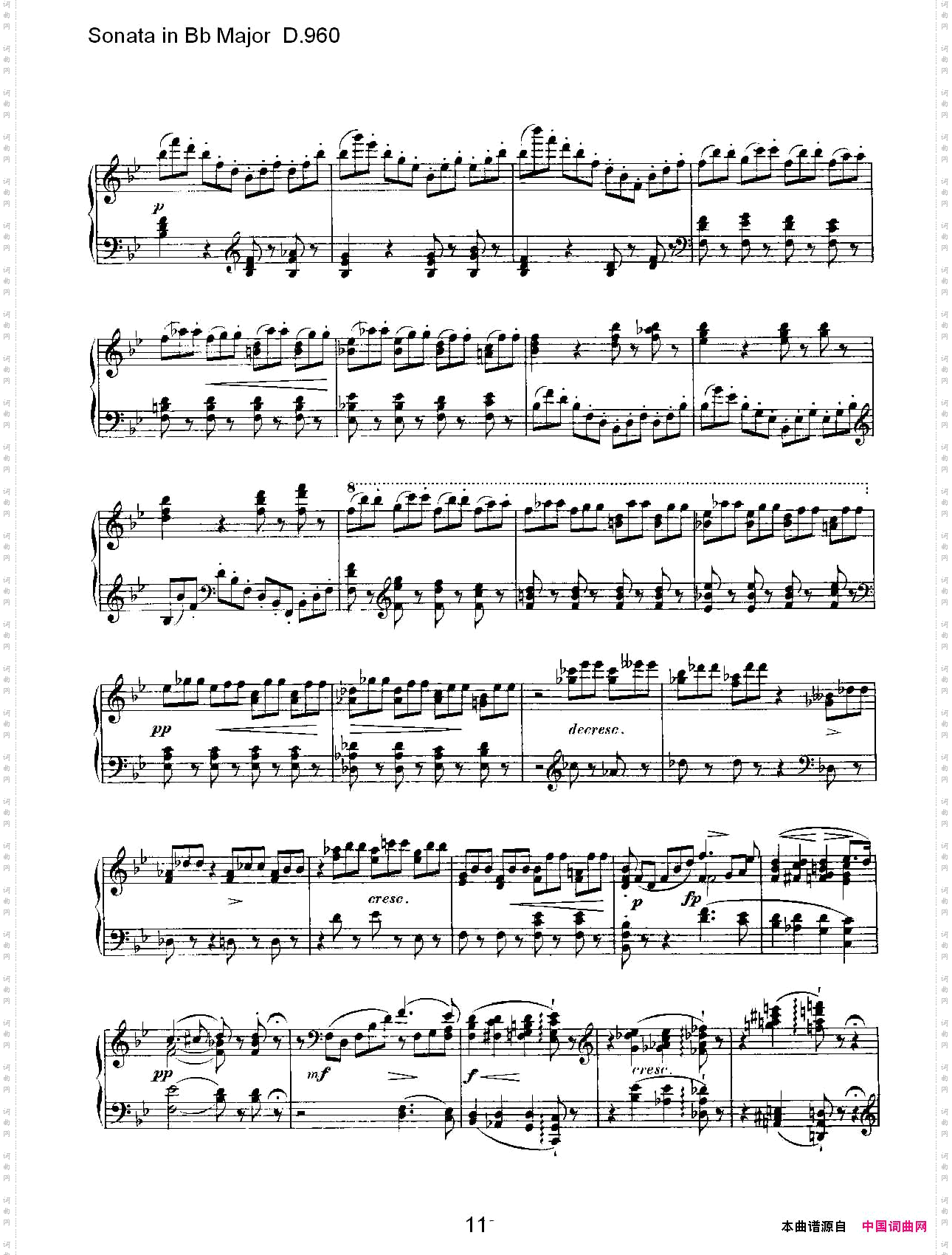 SonatainBbMajorD.960Bb大调奏鸣曲D.960