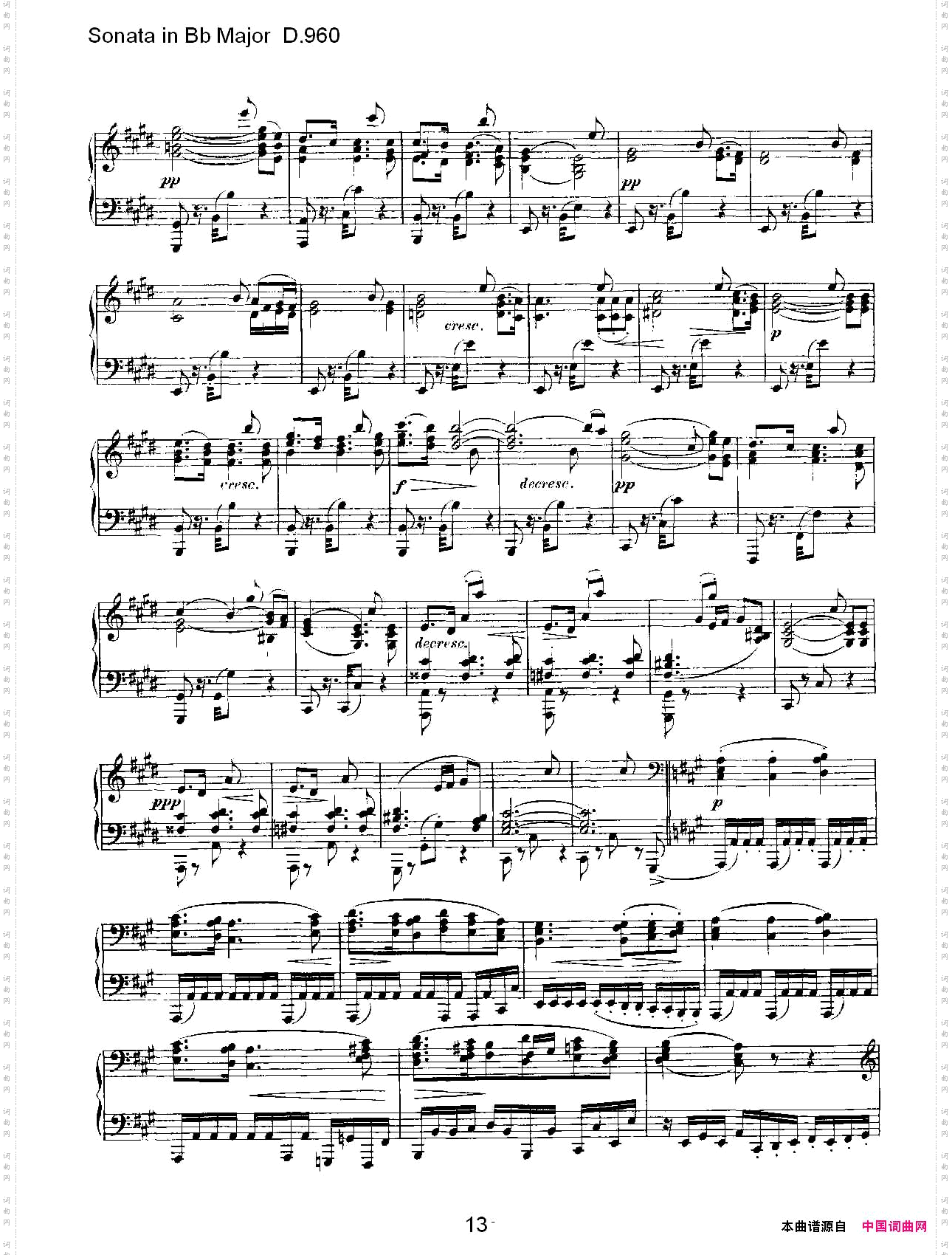 SonatainBbMajorD.960Bb大调奏鸣曲D.960
